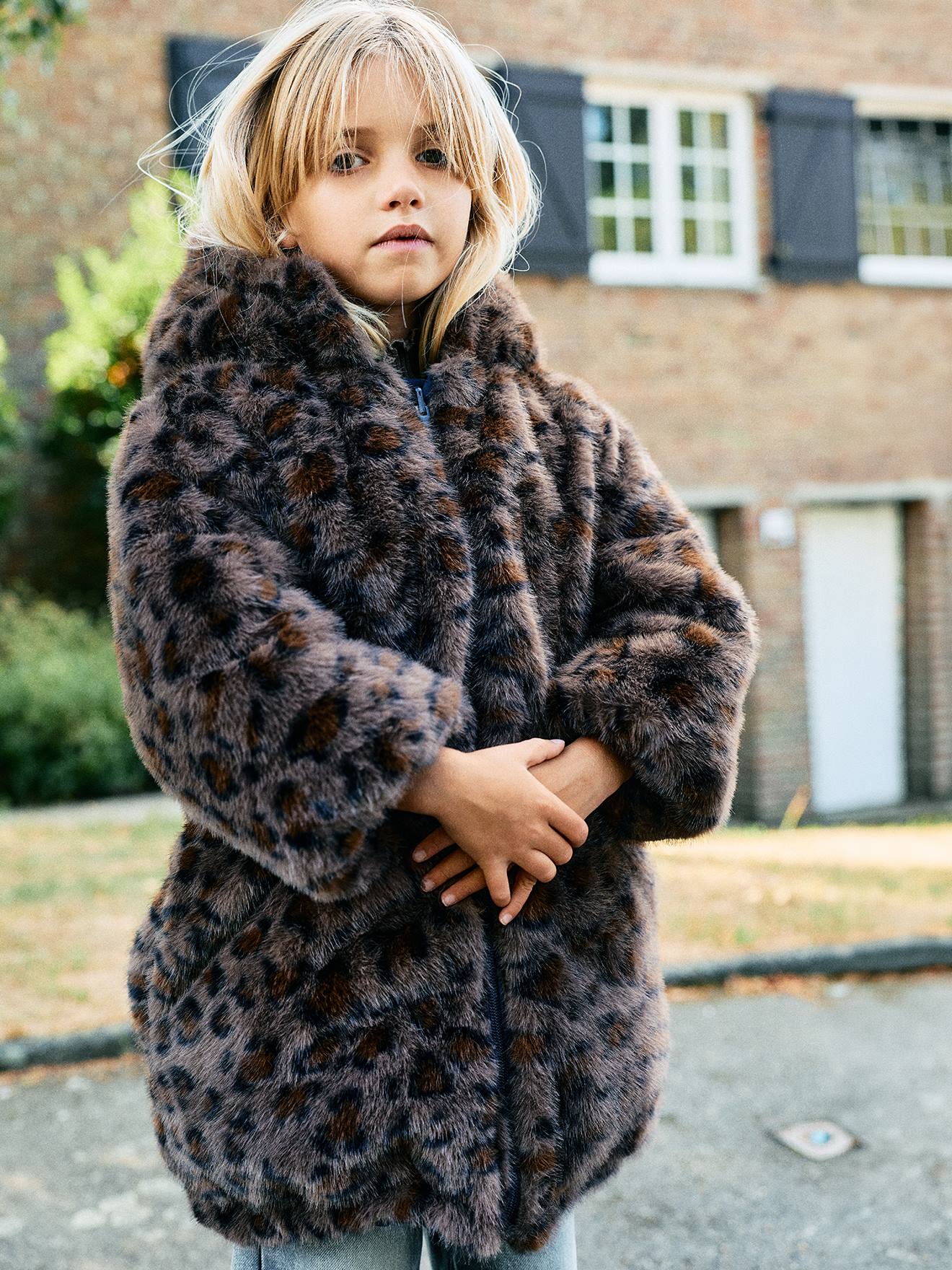 Parka réversible enfant fille marine