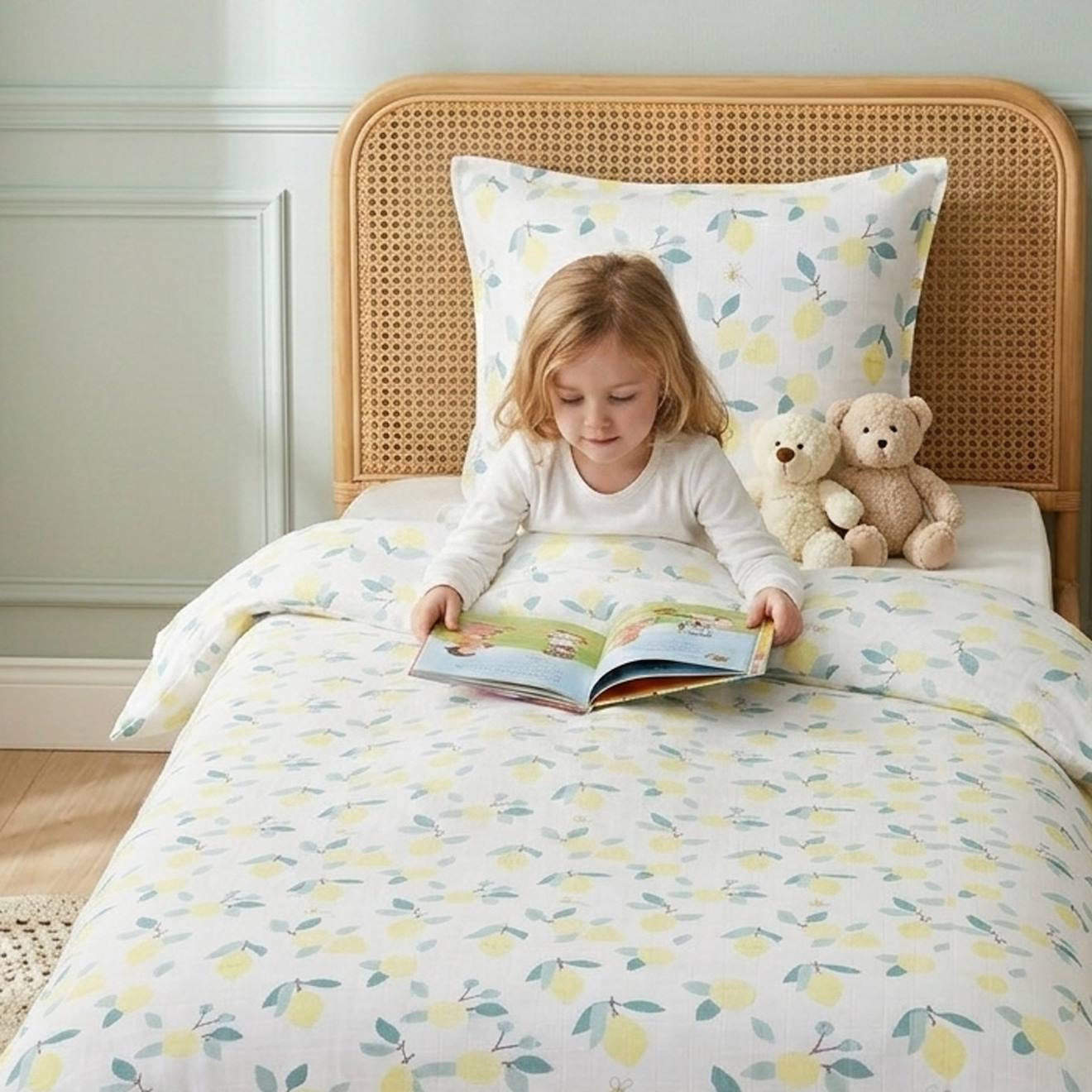 Parure De Lit Gaze De Coton Bio Citrons