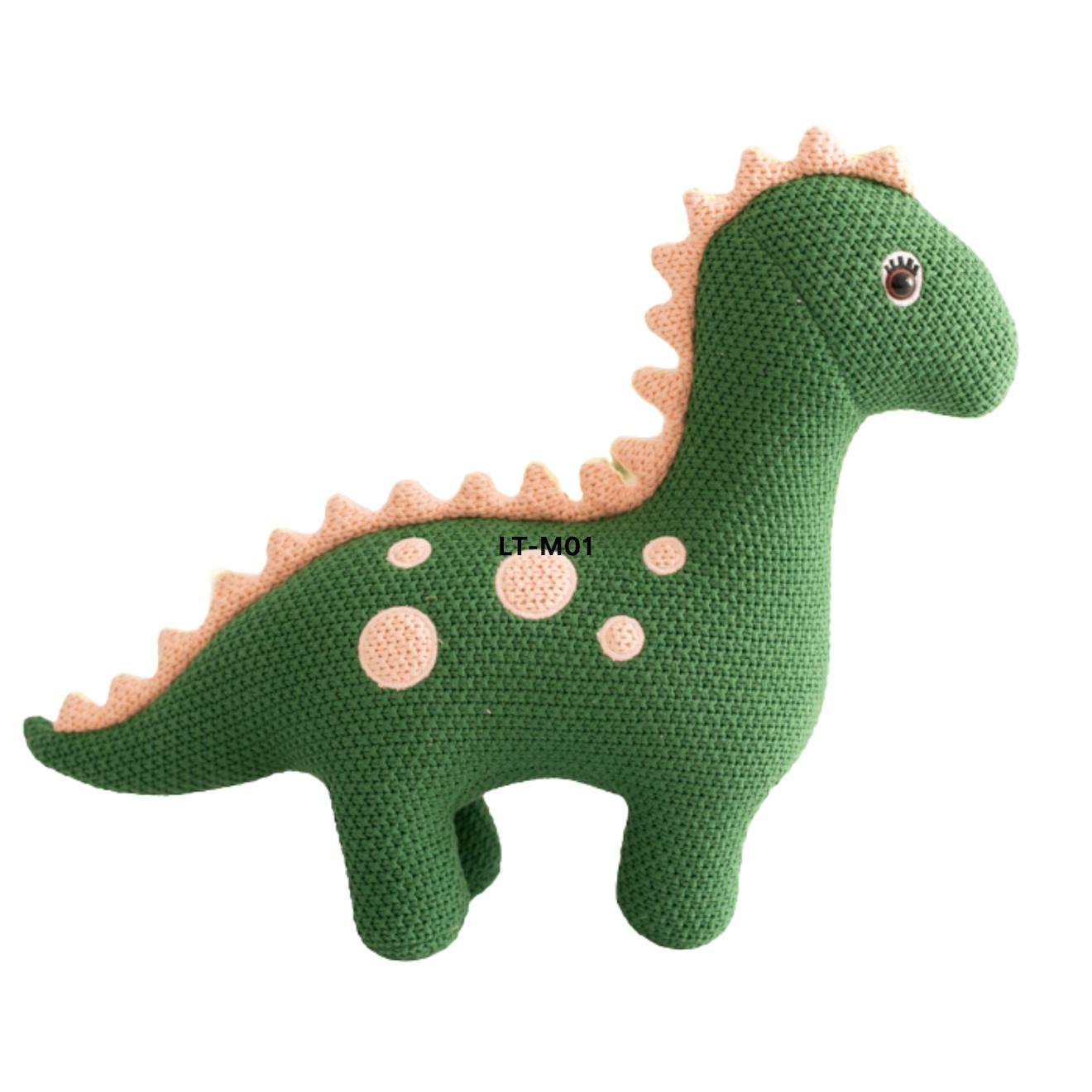 Peluche Dinosaure Mini En Coton Green And Pink