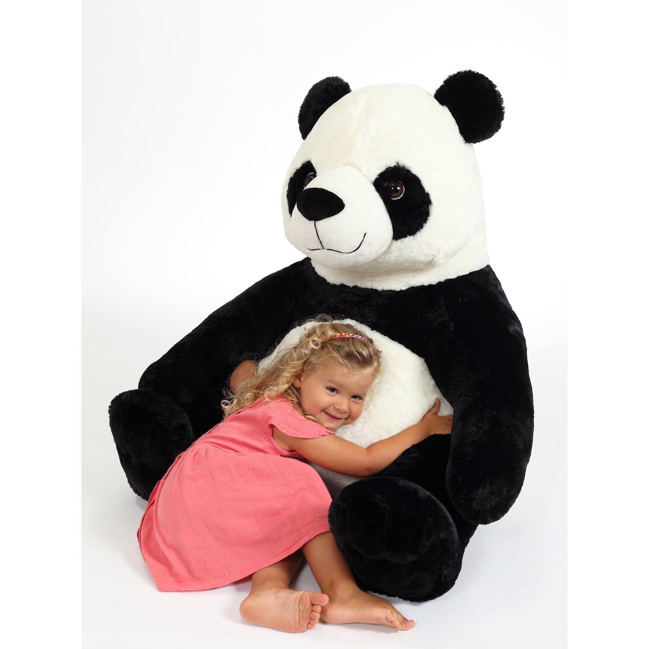 Peluche Géante Panda - 1m10 - Noir Et Blanc Noir