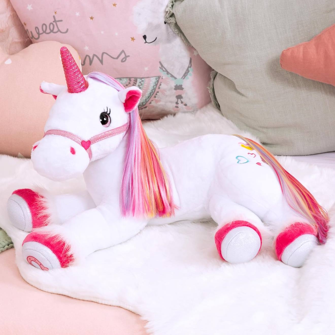 Peluche Licorne Interactive Multicolore