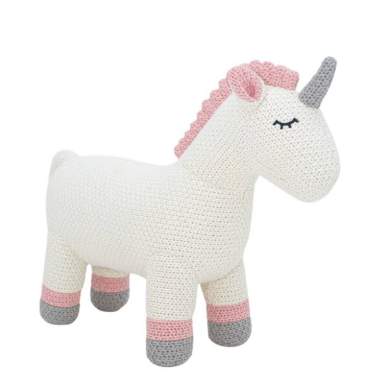 Peluche Licorne Mini En Coton White And Pink