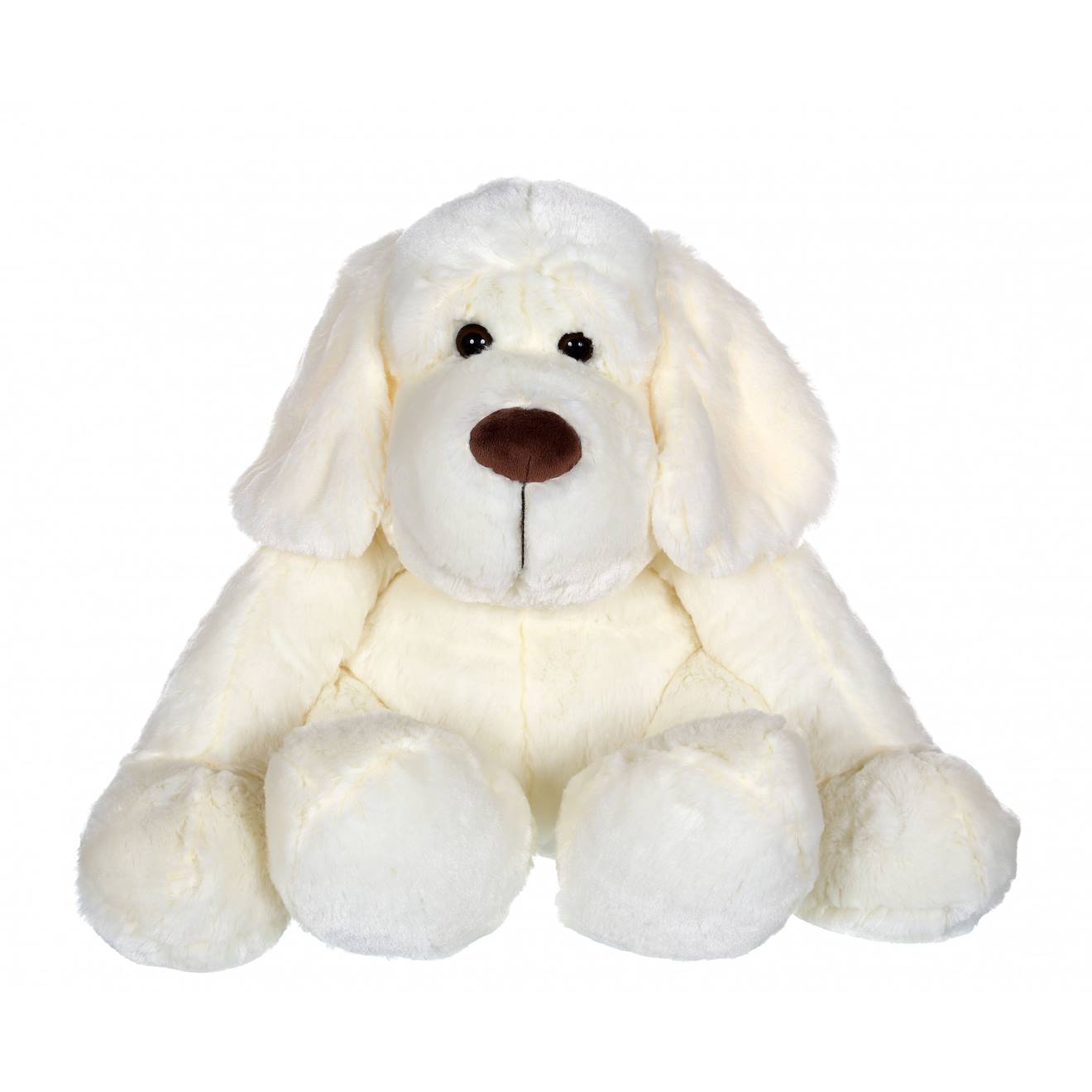 Peluche - Peluche Chien Flatoutou Blanc - 50 Cm Blanc