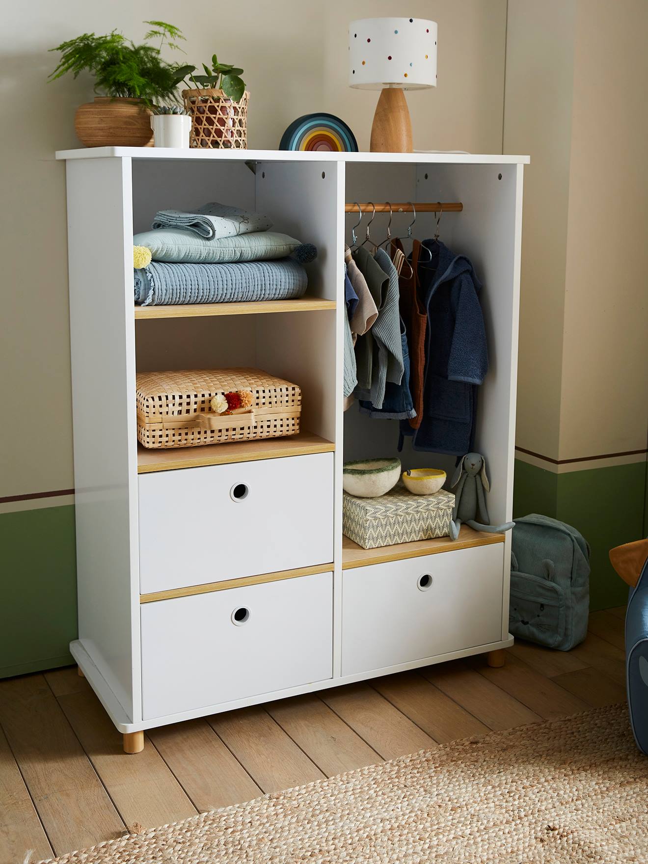 Petit dressing PTILOU blanc/bois