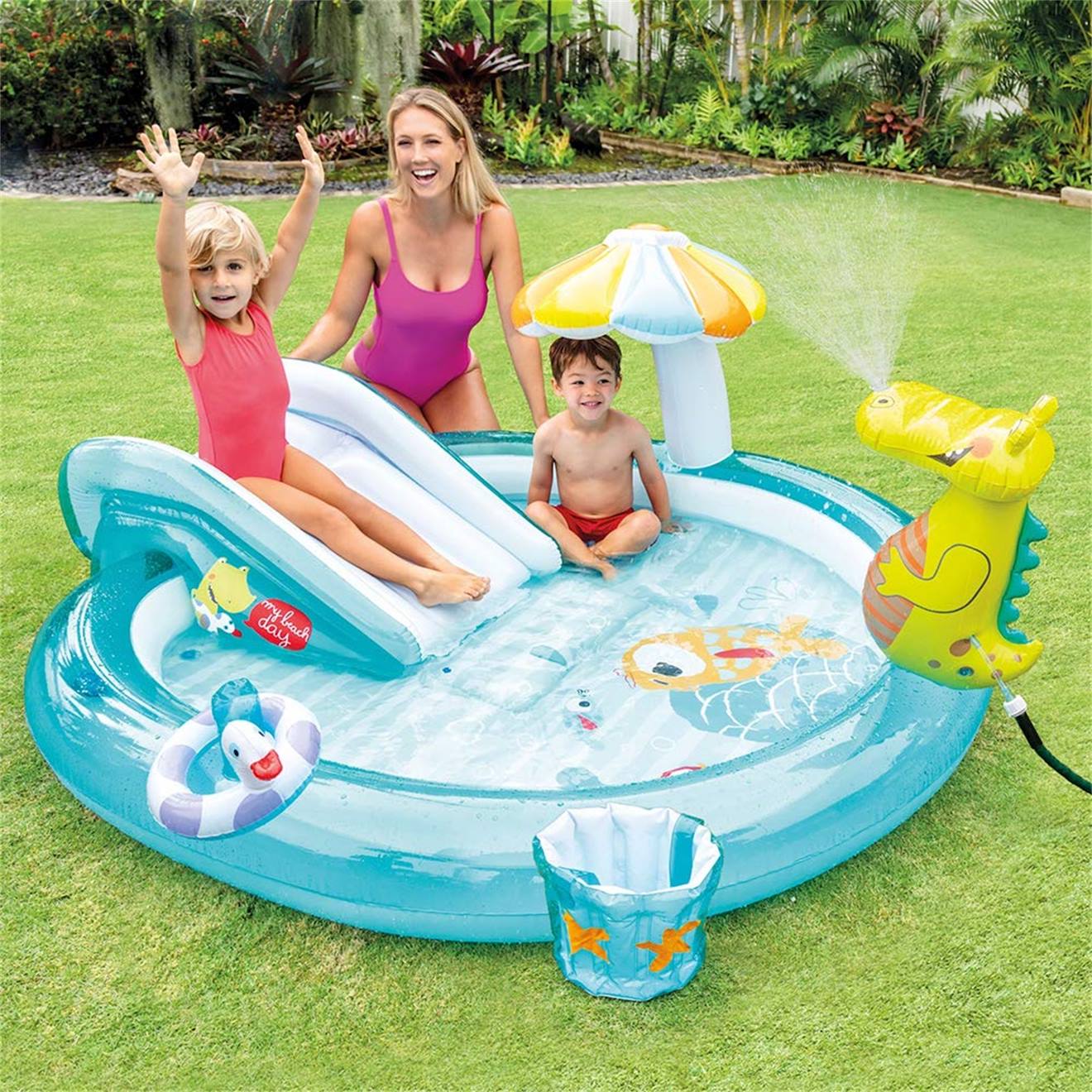 Piscine Enfant Avec Espace De Jeu Bleu