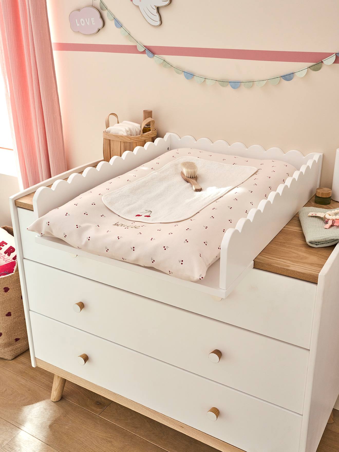 Plan à langer en bois FESTON 42/52cm blanc