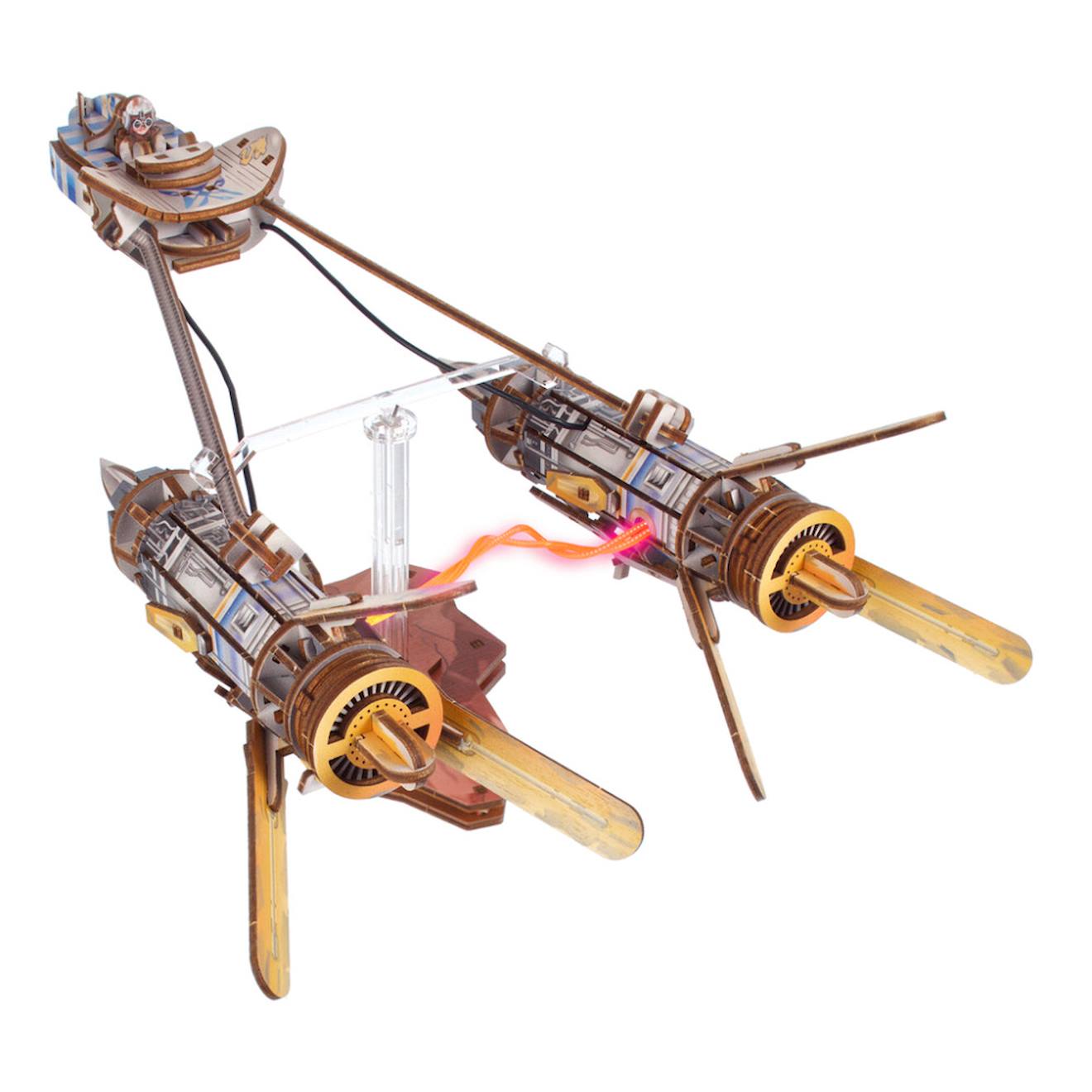 Podracer D’anakin Skywalker – Maquette Star Wars À Construire, Vaisseau Lumineux Avec Arc Électrique Multicolor