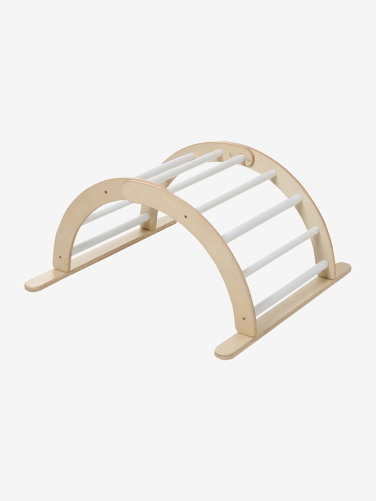 Pont d'escalade à grimper en bois FSC beige moyen uni avec decor
