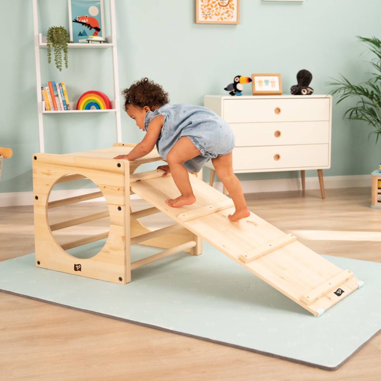 Pont Toboggan Montessori Bois Fsc® Marron