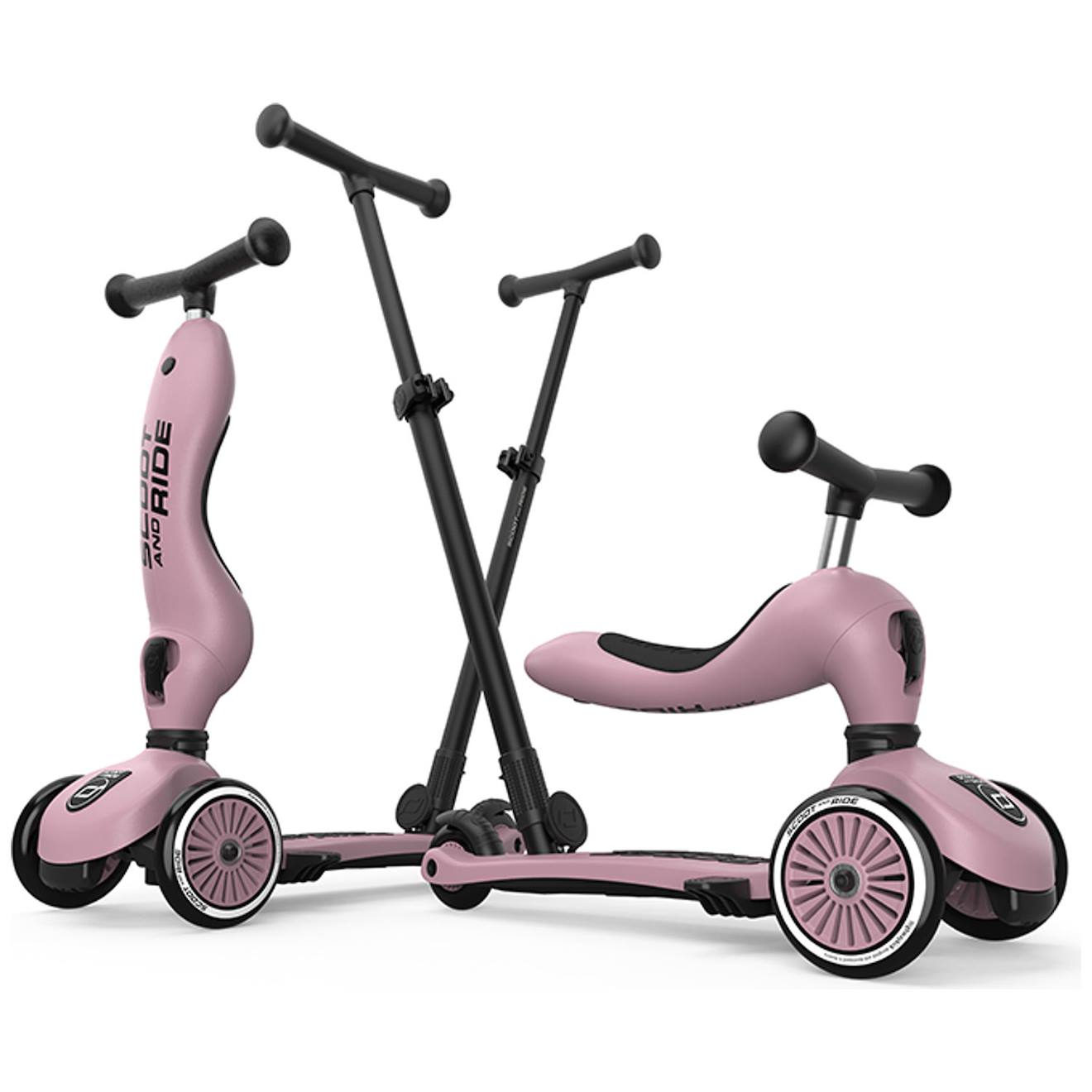 Porteur Évolutif Highwaykick 1 Push And Go Mocha Rose, Noir