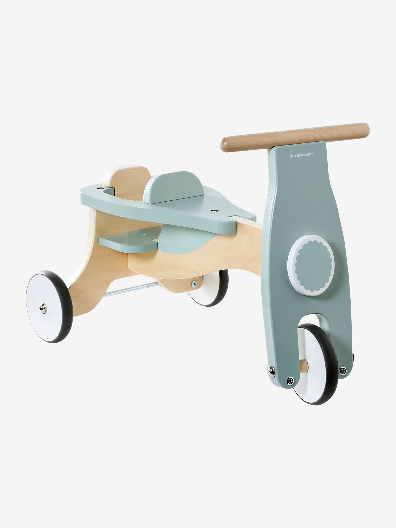 Porteur + siège poupon en bois FSC vert