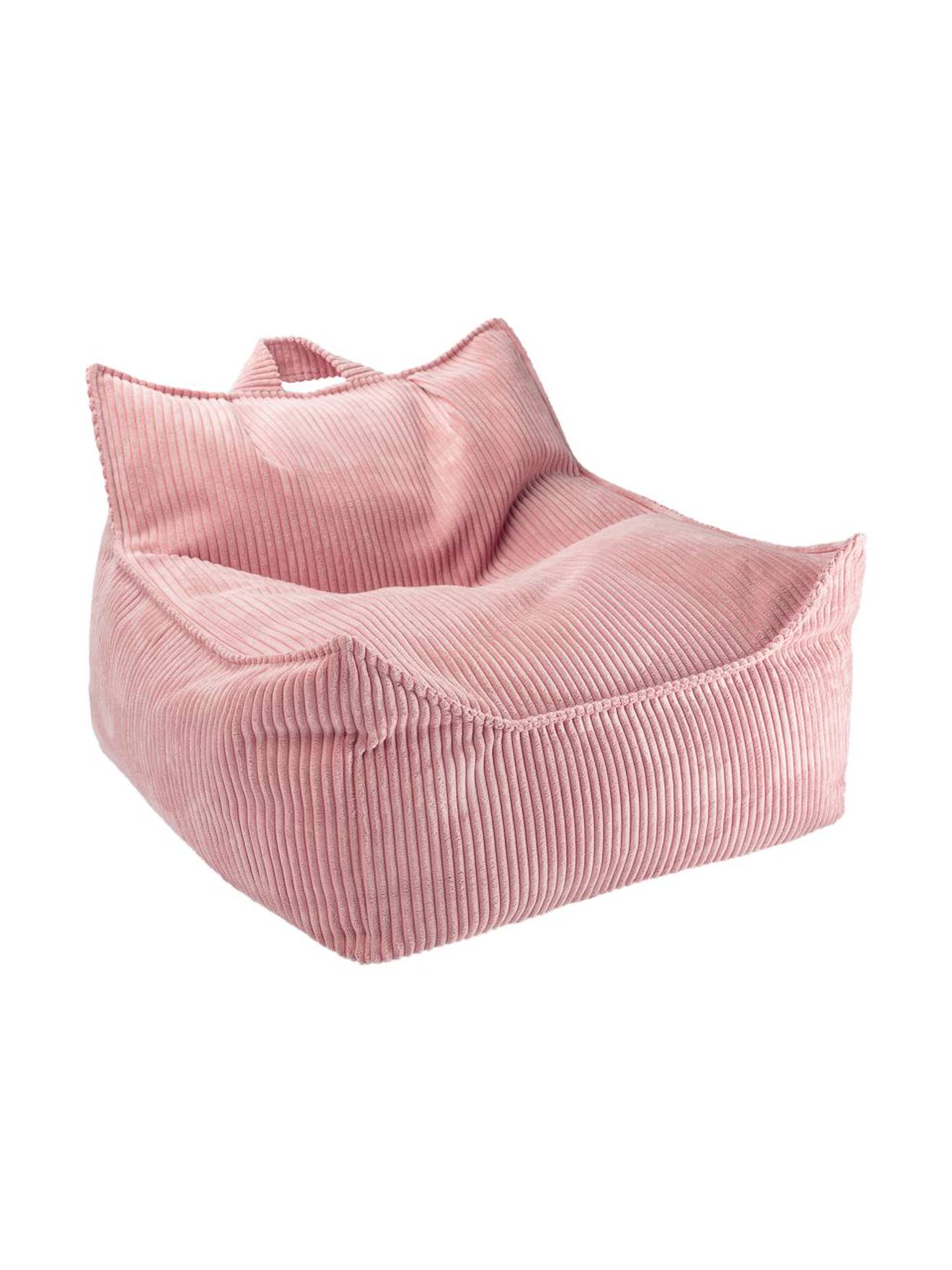 Pouf Poire Chambre Enfant - Fauteuil Comfortable En Velours Côtelé Pink Mousse