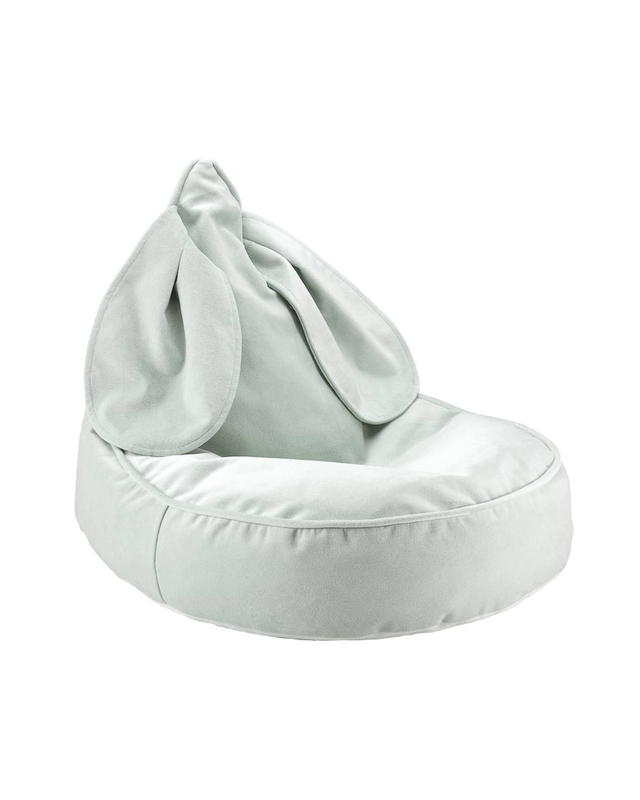 Pouf Poire Lapin Chambre Enfant - Fauteuil Comfortable En Velours Misty Green