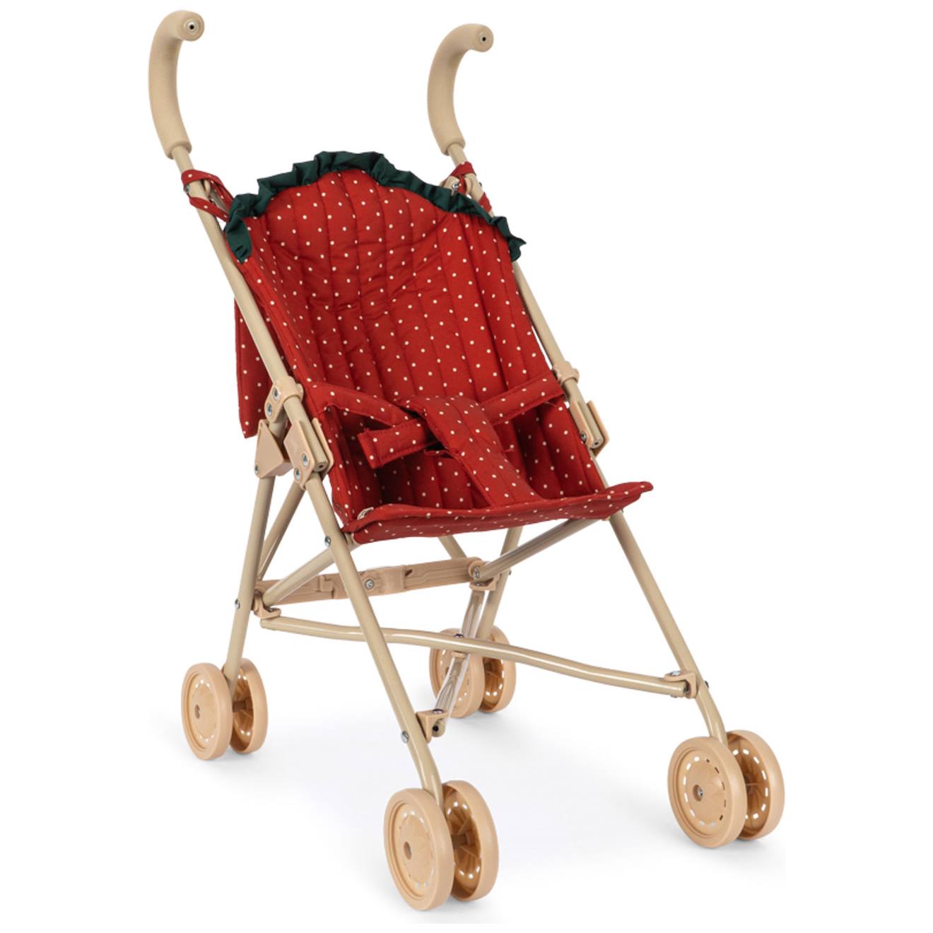 Poussette Pour Poupée Fraise Dot Rouge, Blanc