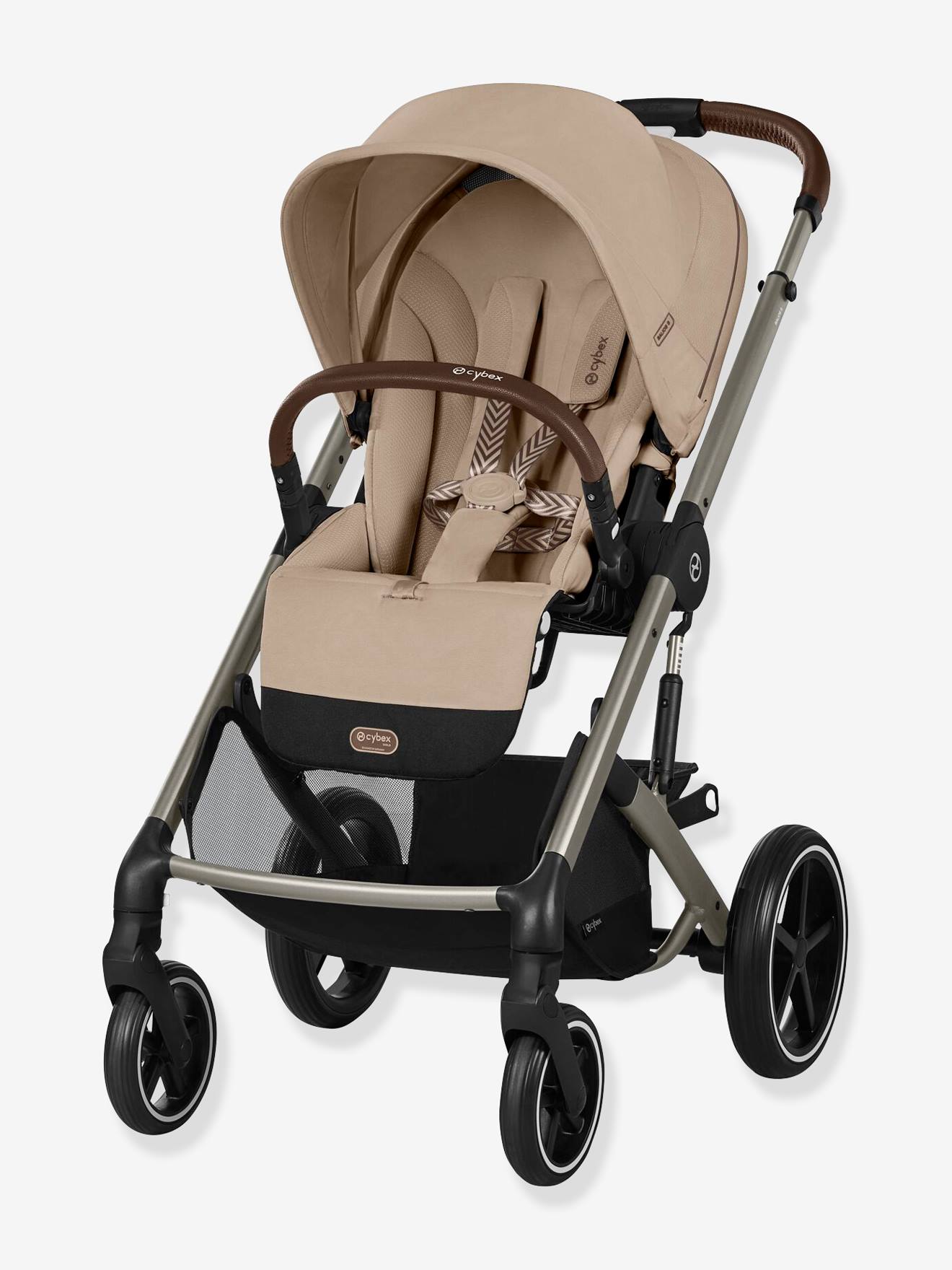 Poussette Tout-Terrain Balios S Lux 2024 - Châssis Noir et Siège Moon Black - beige