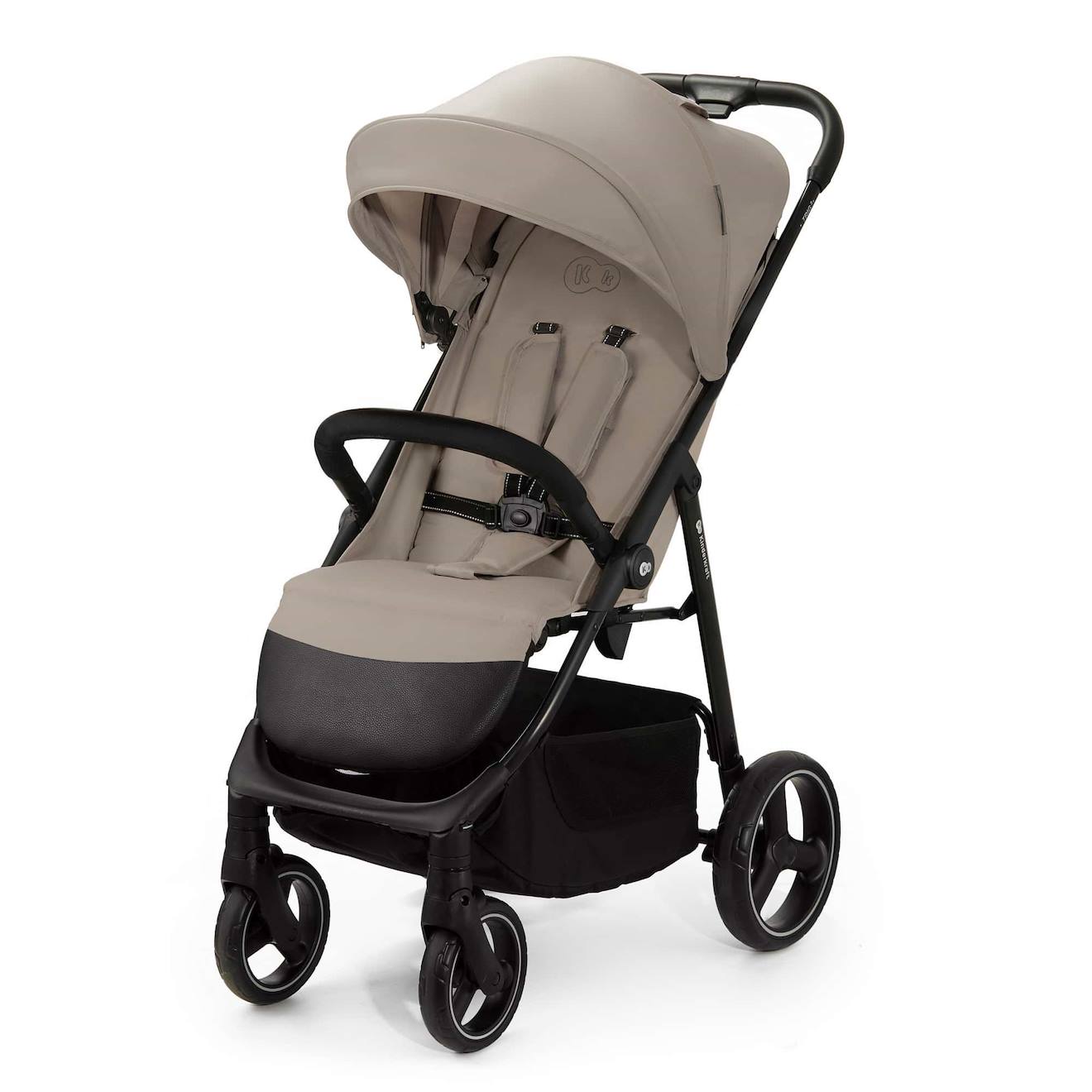 Poussette Trig 3 Pliable D’une Main Jusqu’à 25 Kg Avec Dossier Allongé, Grandes Roues Et Capote Imperméable Beige
