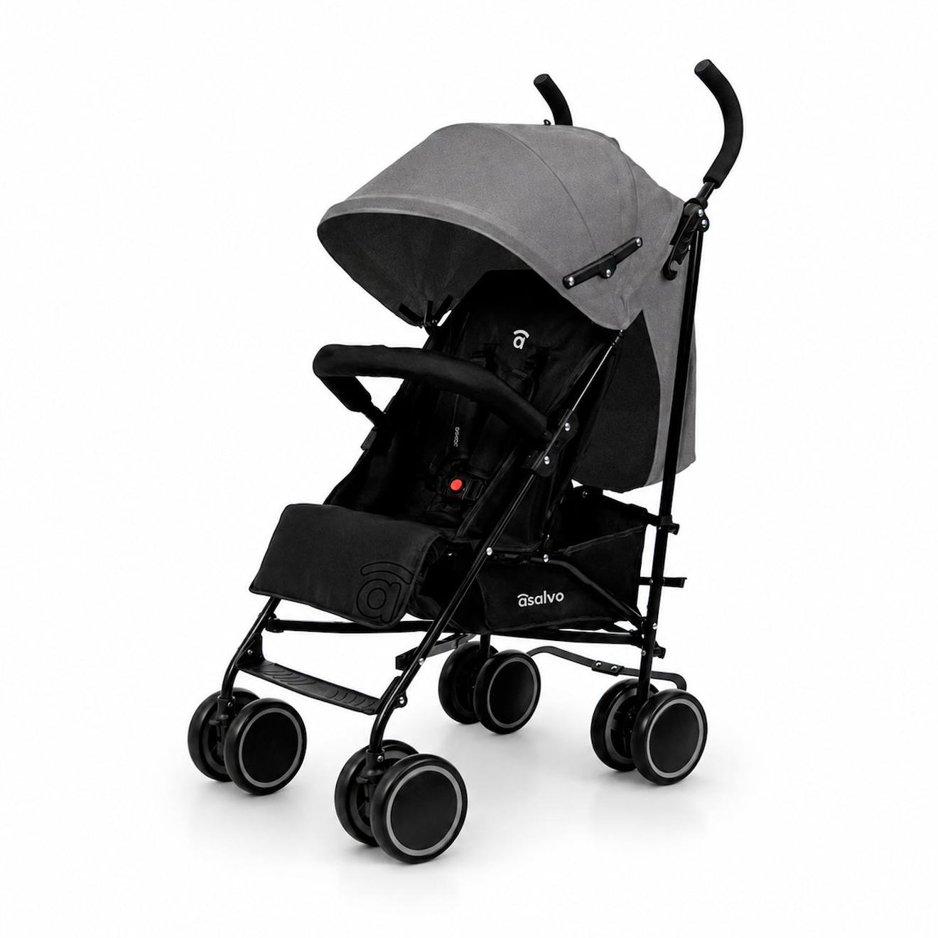 Poussette Ultra Légère Tokio Compacte, Pliable & Confortable Gris Et Noir