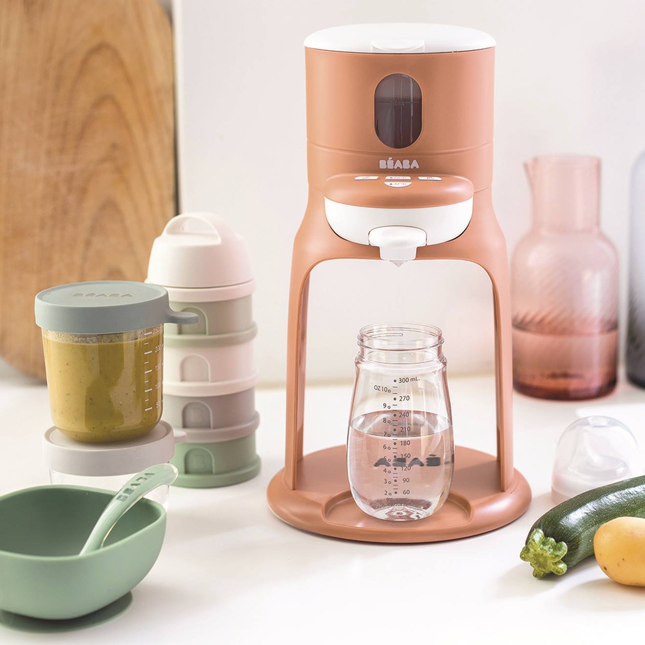 Préparateur de biberon 2 en 1 Bib'Expresso terracotta