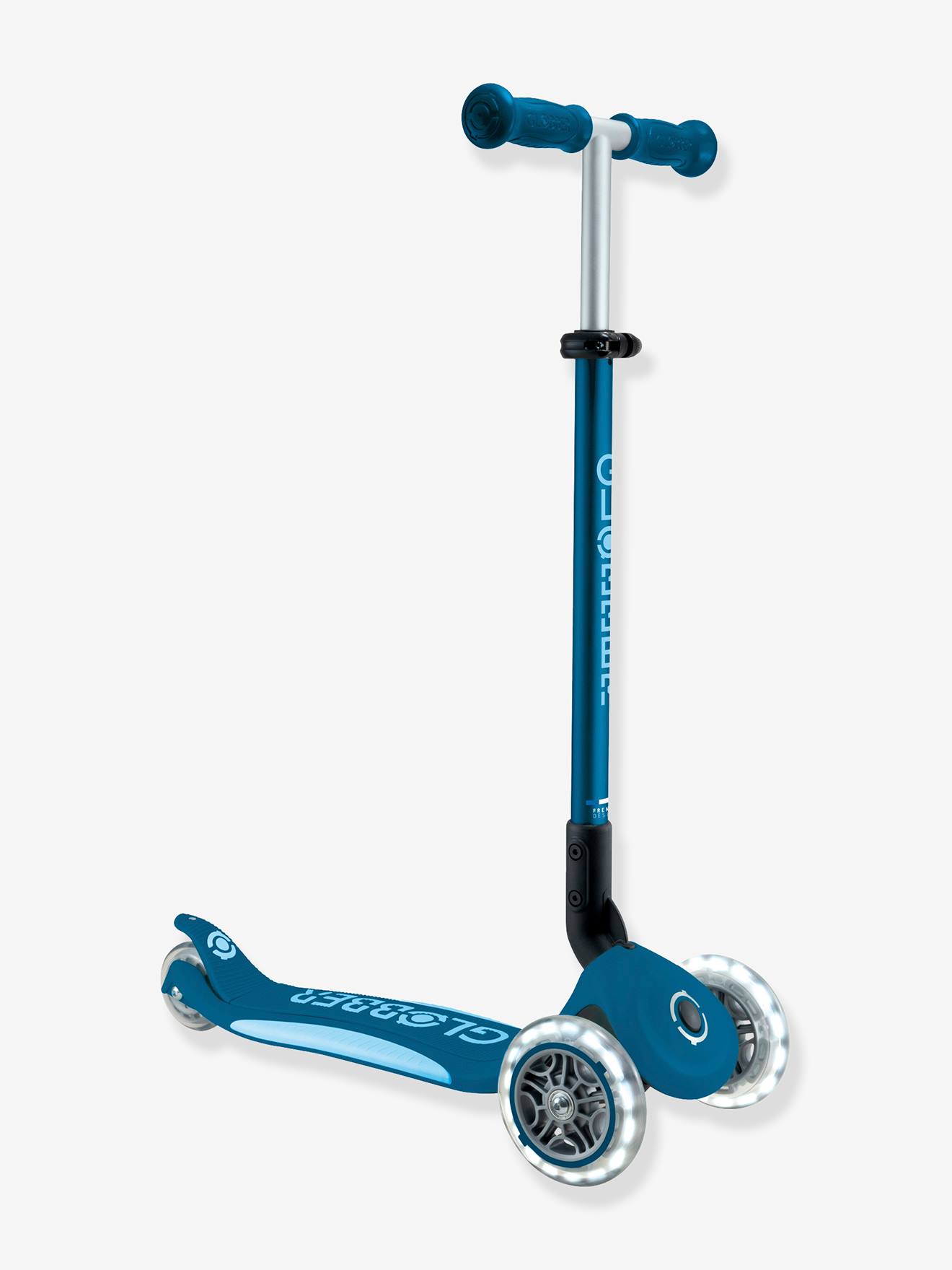 Primo Foldable Lights - Trottinette Pliable Lumineuse à 3 Roues - bleu pétrole