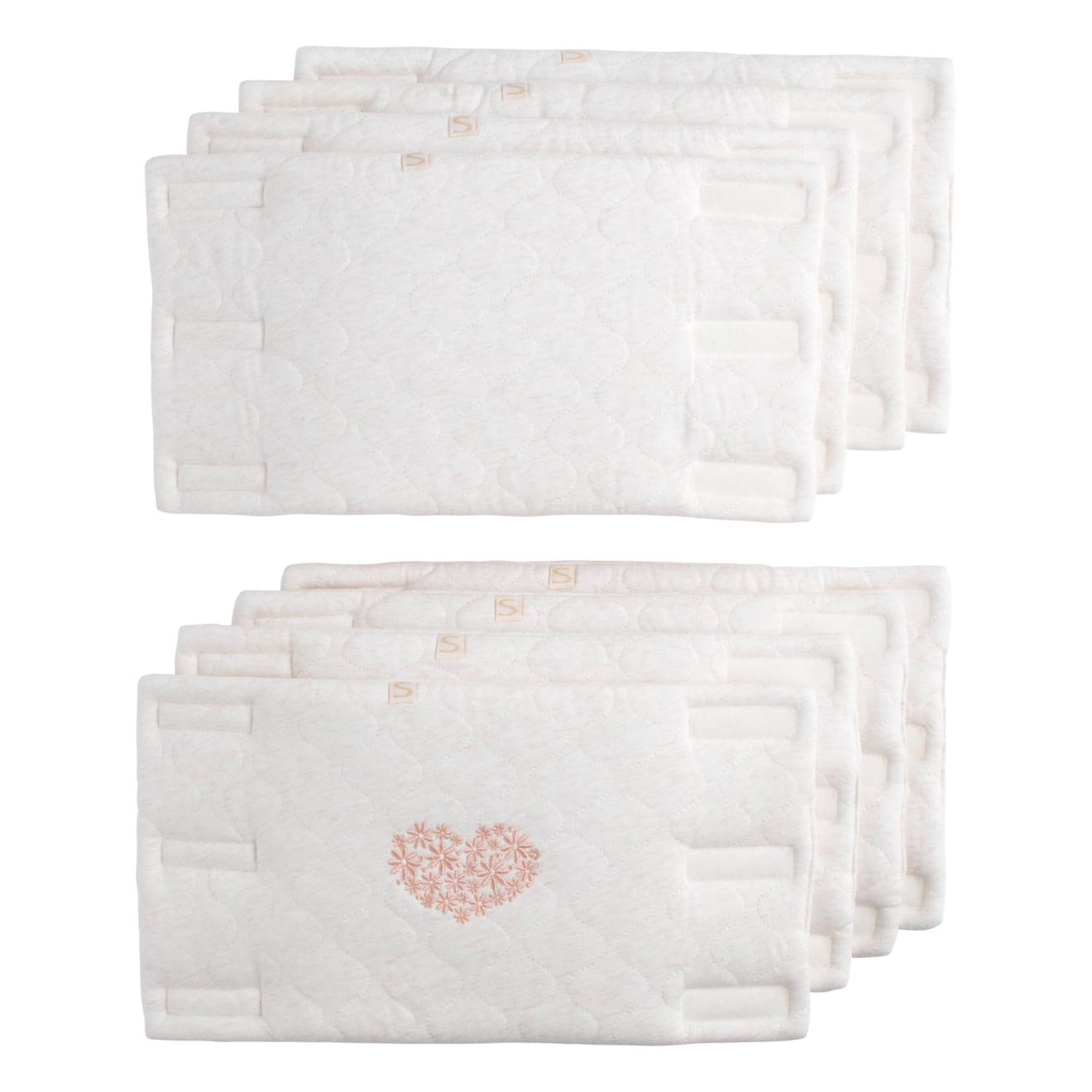 Protections De Barreaux De Lit En Coton Matelassé - Petit Coeur Blanc/rose
