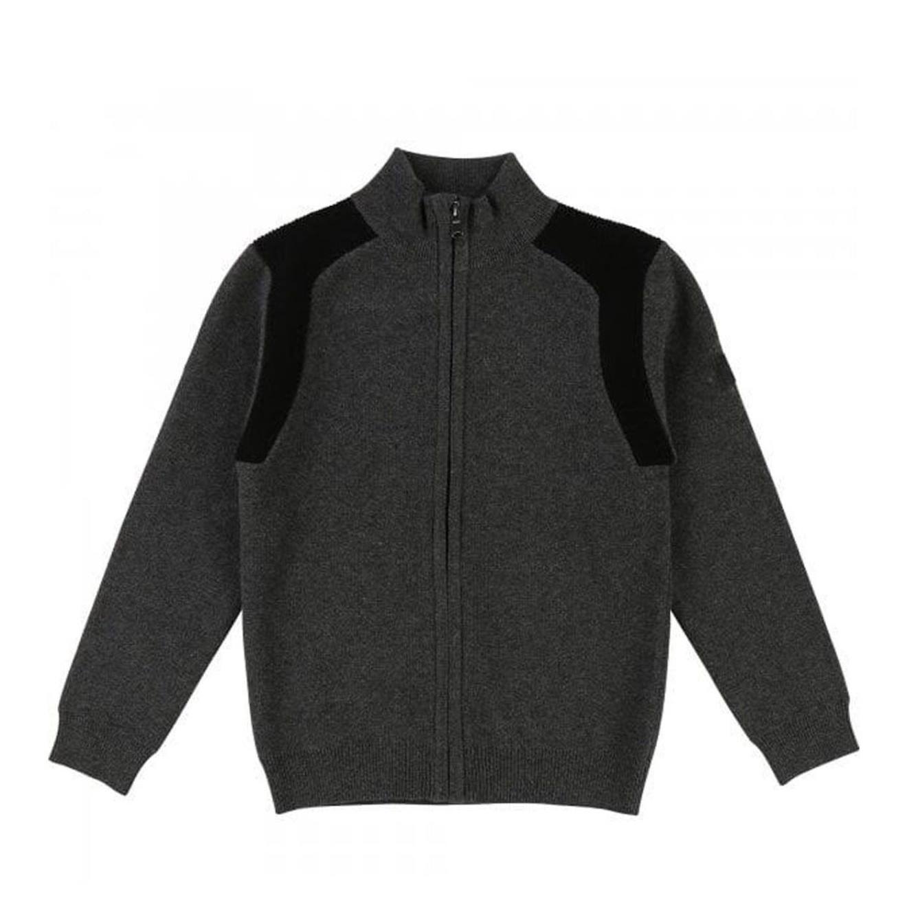 Pull Enfant En Coton Gris, Noir.