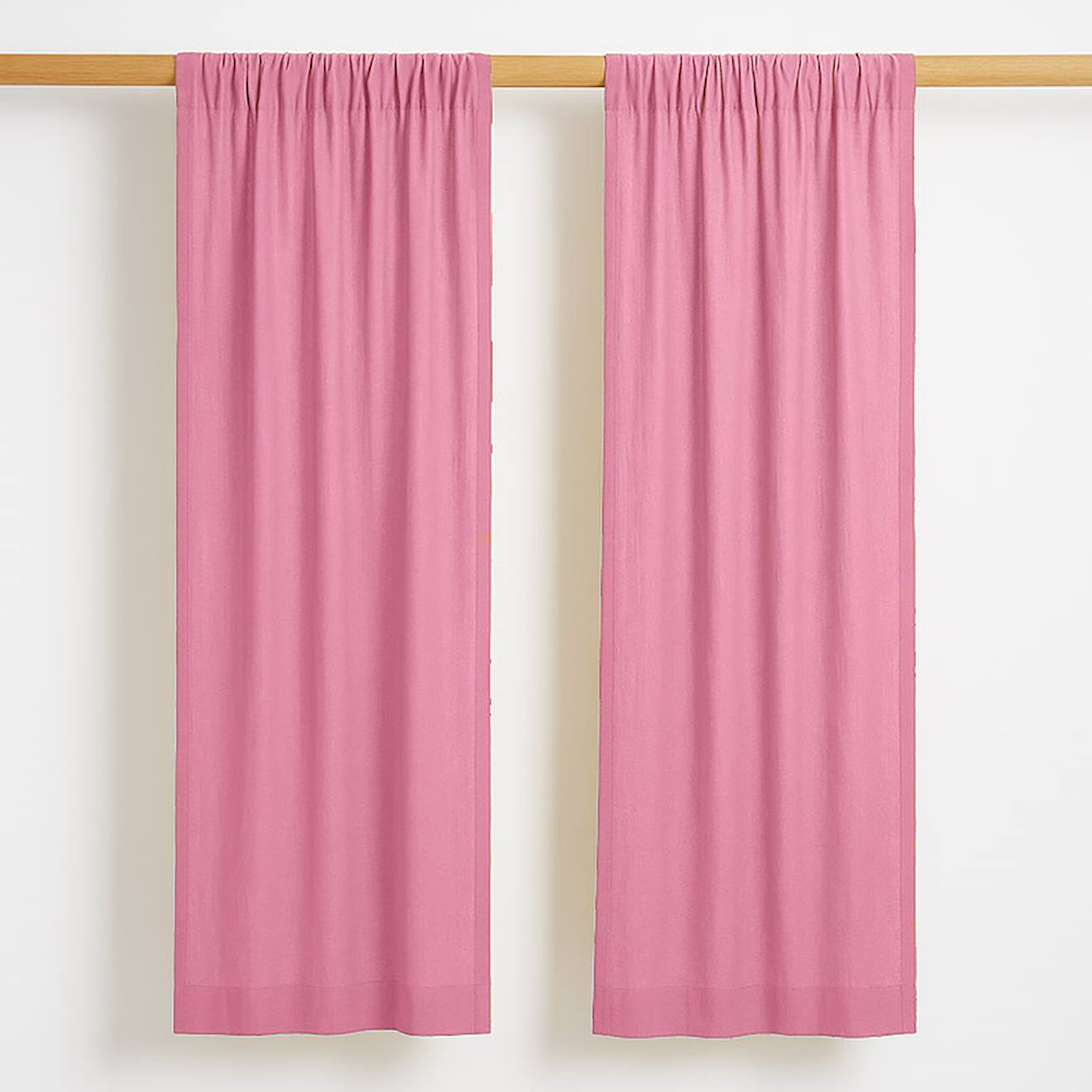 Rideaux En Gaze De Coton Bio Vert Rose