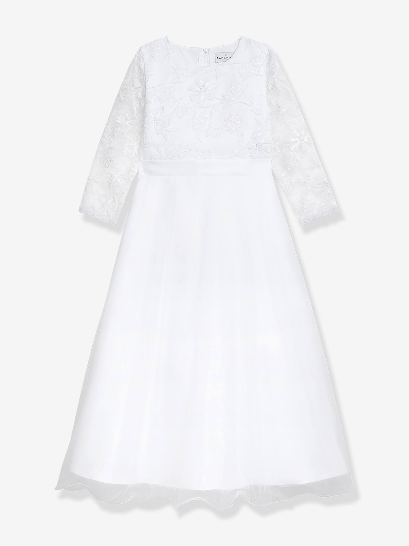 Robe de communion DELOISE longueur 7/8 fille DANAMADE blanc