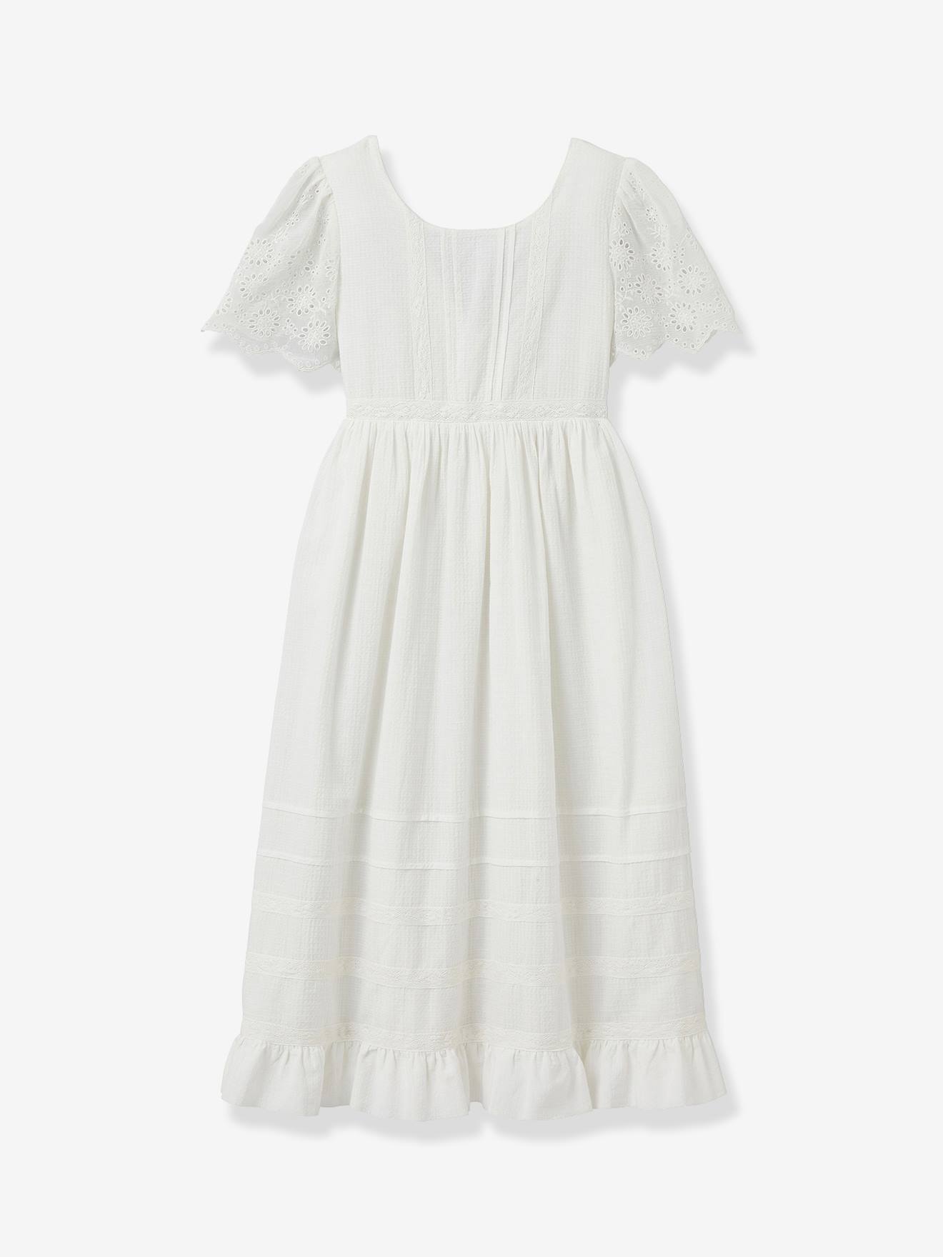 Robe longue fille blanc