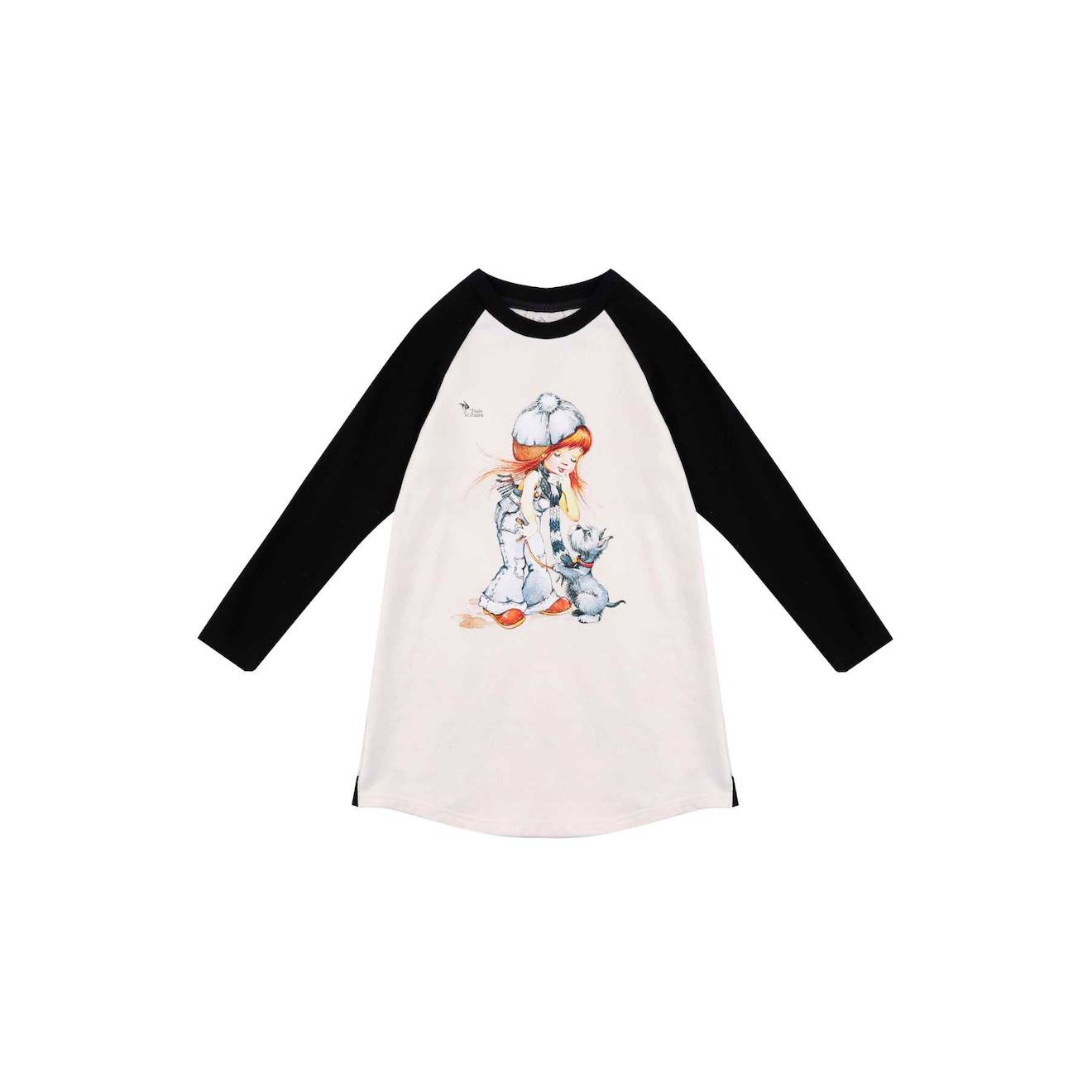 Robe Sweat Et Dessin Poulbot Baby Beige Noir