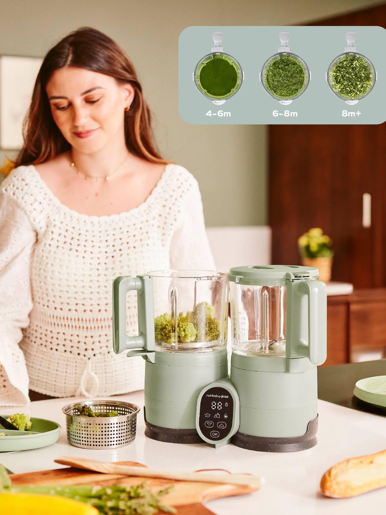 Robot multifonctions Nutribaby Glass vert