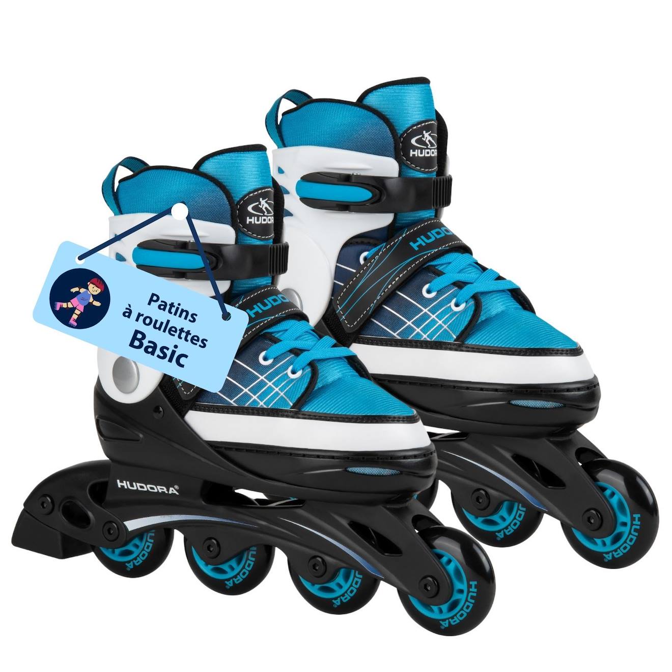 Rollers Enfants Alignés Et Ajustable, Basic Noir/bleu