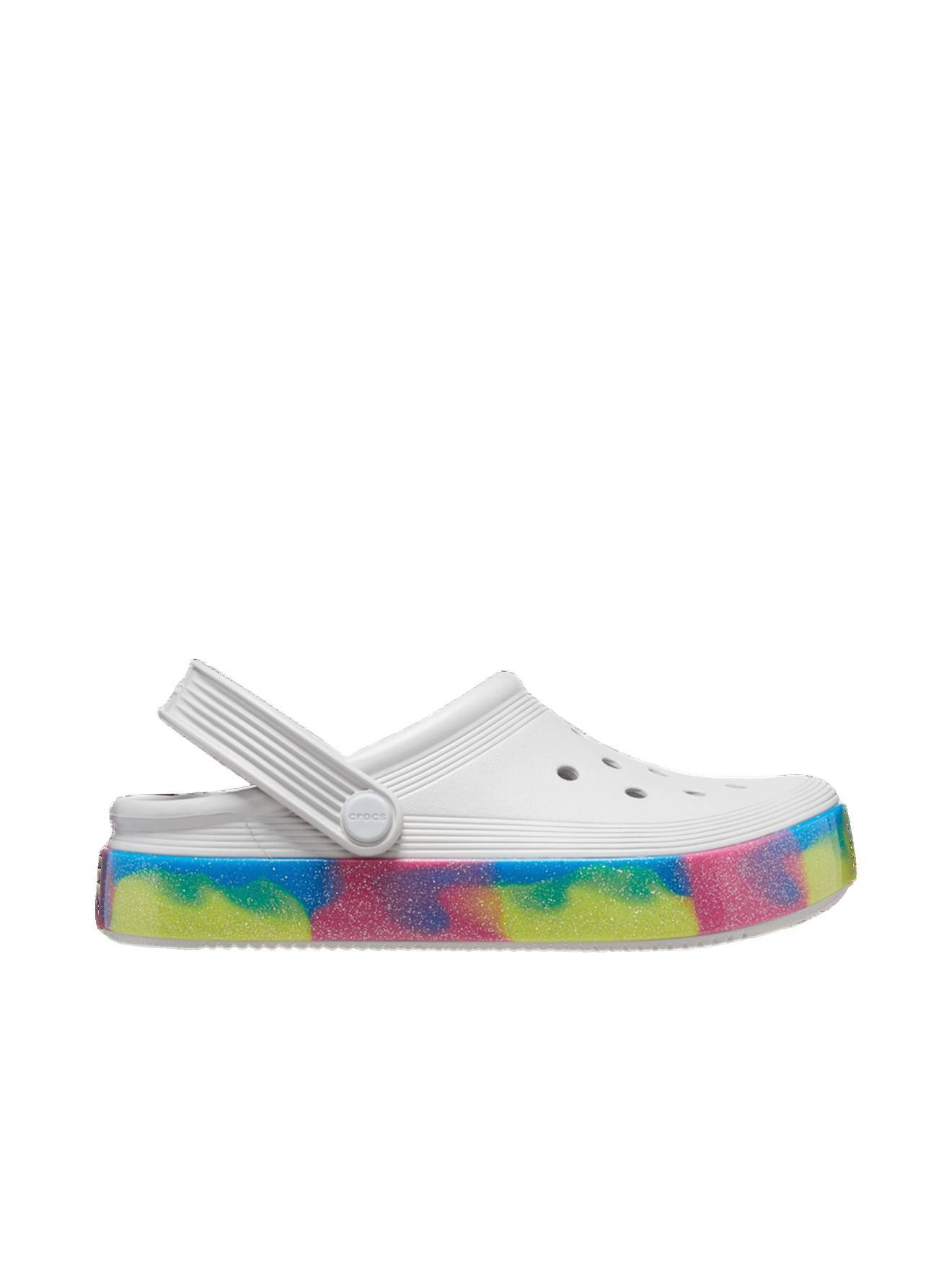 Sabots Off Court Glitter Bands – Sandales Scintillantes Confort Junior Blanc