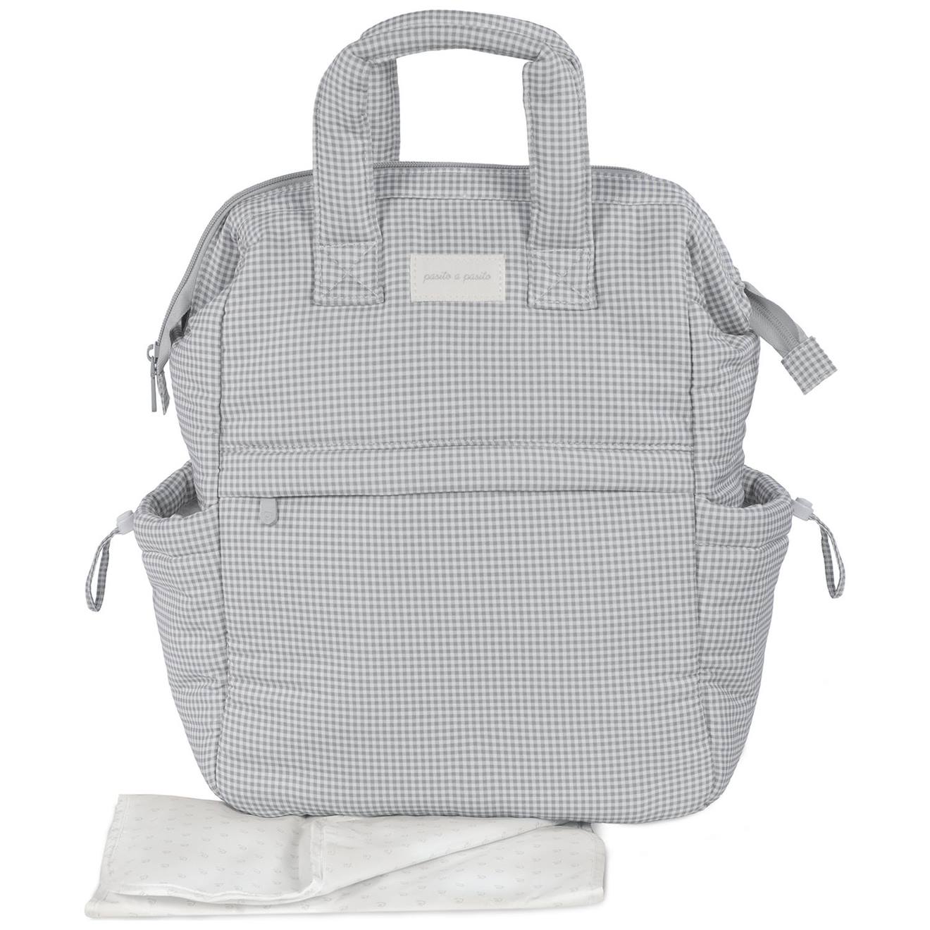 Sac À Dos À Langer Little Bloom Vichy Gris Gris