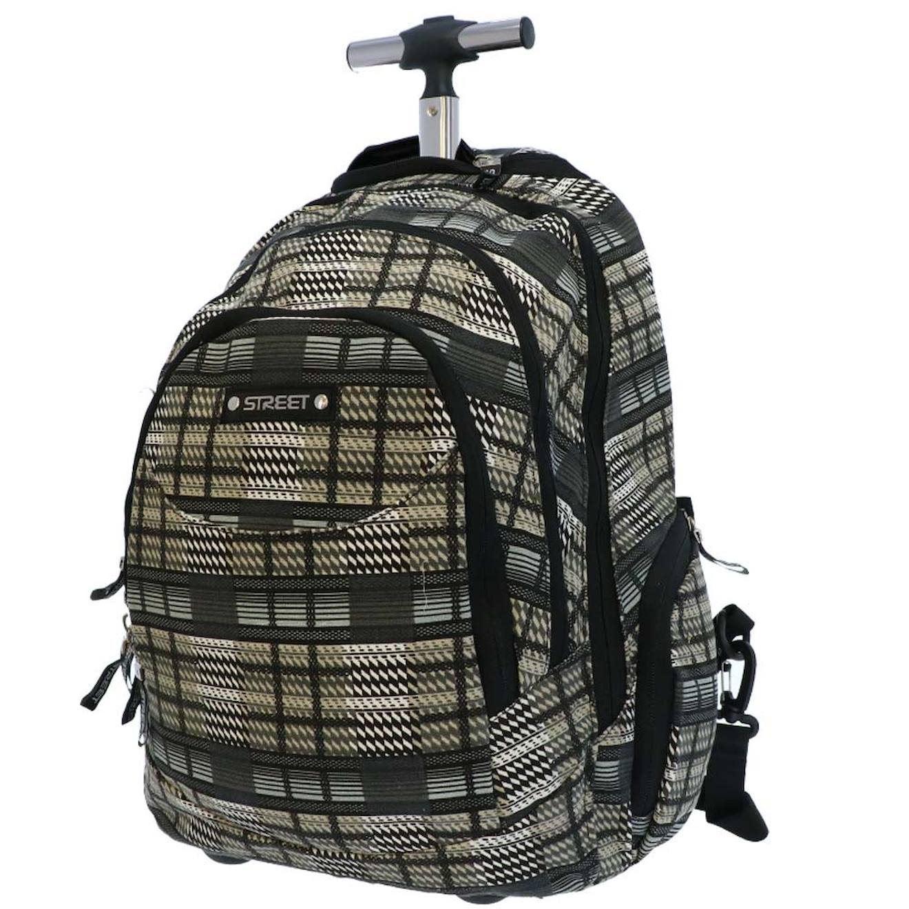 Sac À Dos À Roulettes Canvas 45 Cm - 3 Cpt (modèle 2) Modèle 2