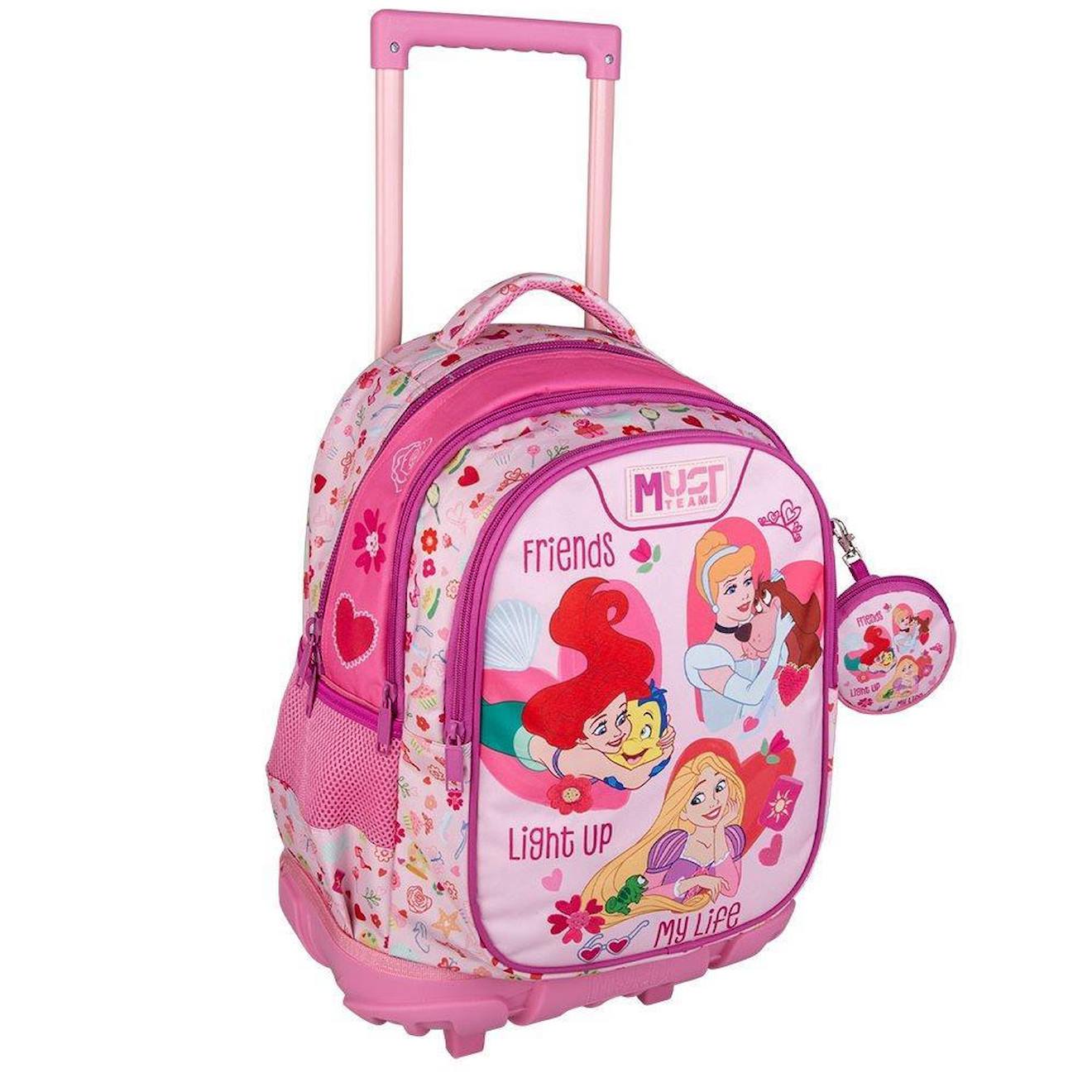 Sac À Dos À Roulettes Fille - Disney Princesses - Trolley Enfant Multicolore