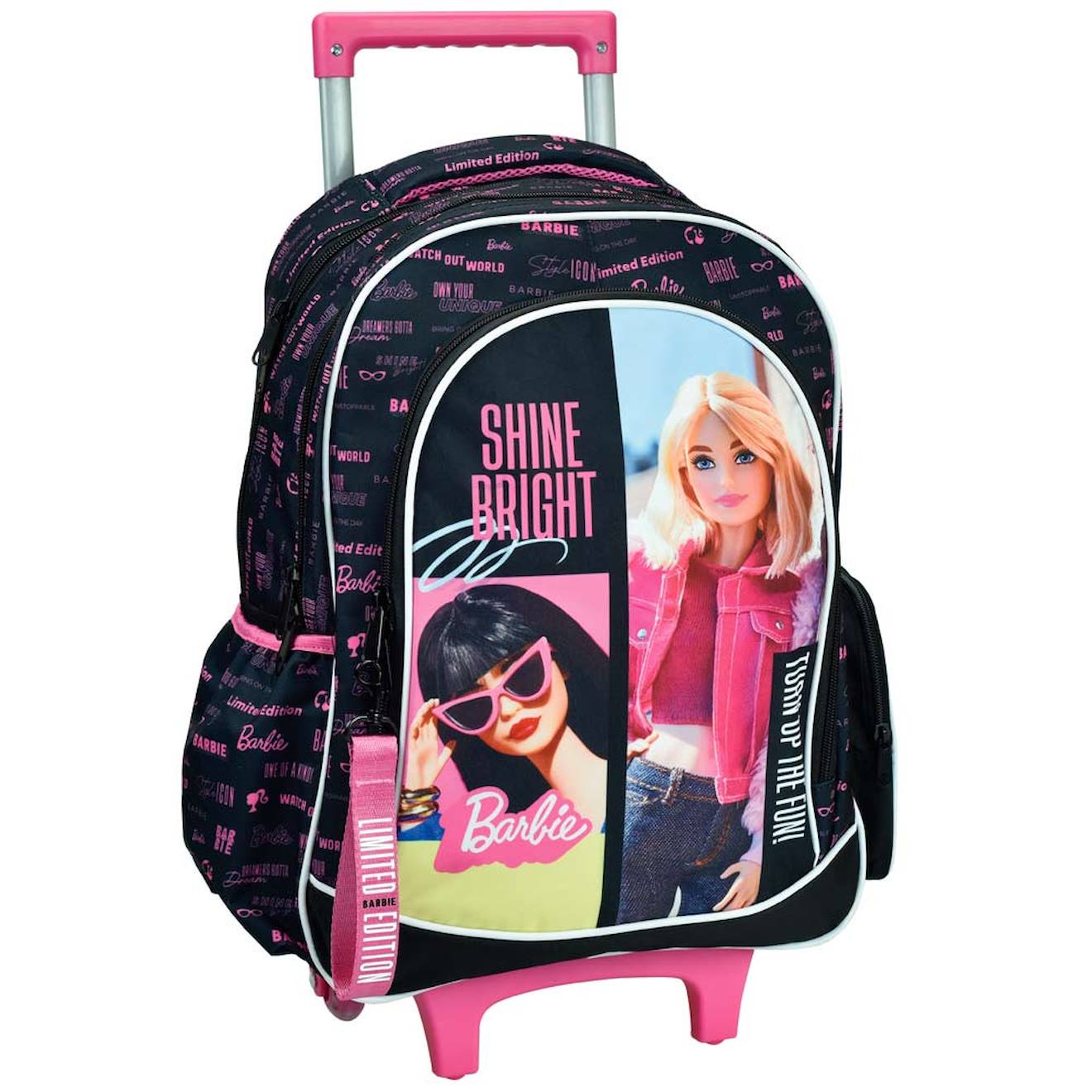 Sac À Dos À Roulettes Fille - Motif Barbie Shine Bright - Haut De Gamme Multicolore
