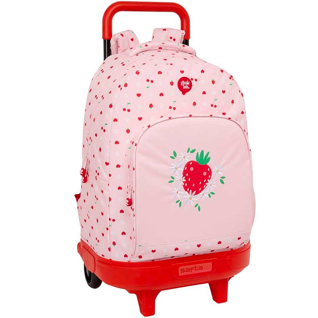 Sac À Dos À Roulettes Glowlab Fraise 45 Cm Trolley Haut De Gamme Multicolore