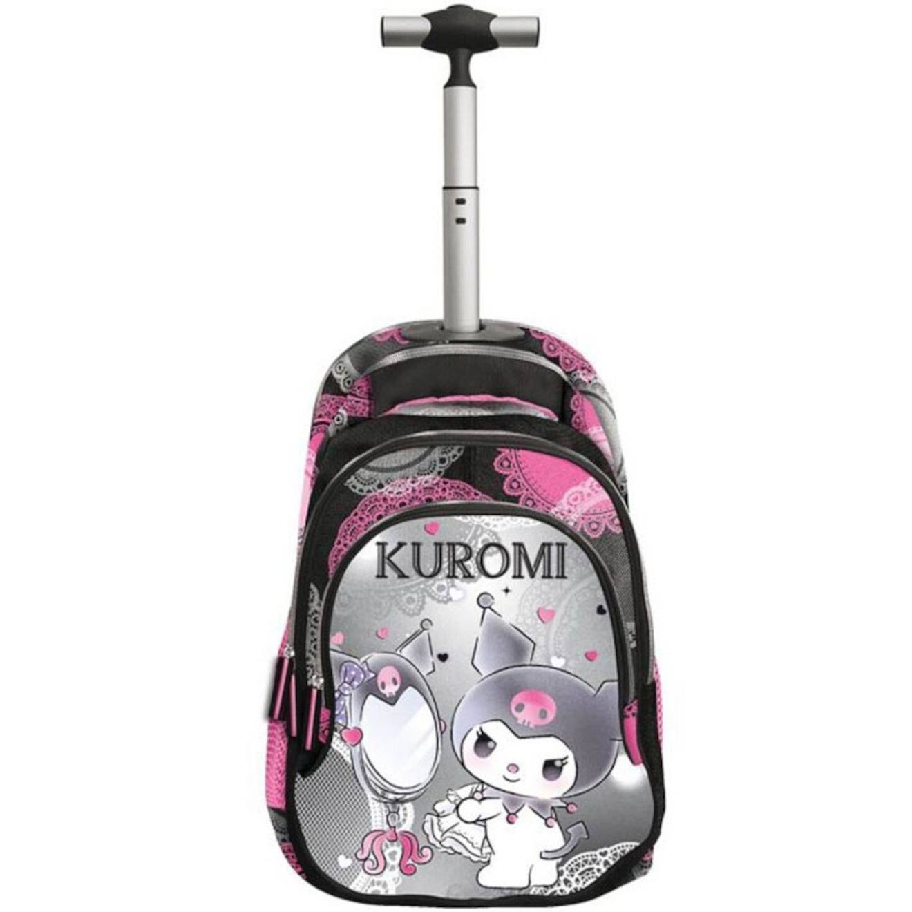 Sac À Dos À Roulettes Kuromi 44 Cm À Poches Zippées Noir / Gris / Anthracite / Gri
