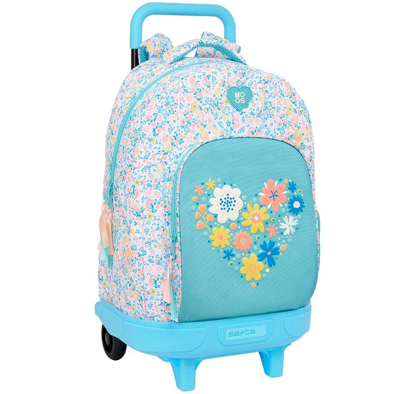 Sac À Dos À Roulettes Moos Fiori 45 Cm Trolley Haut De Gamme Multicolore