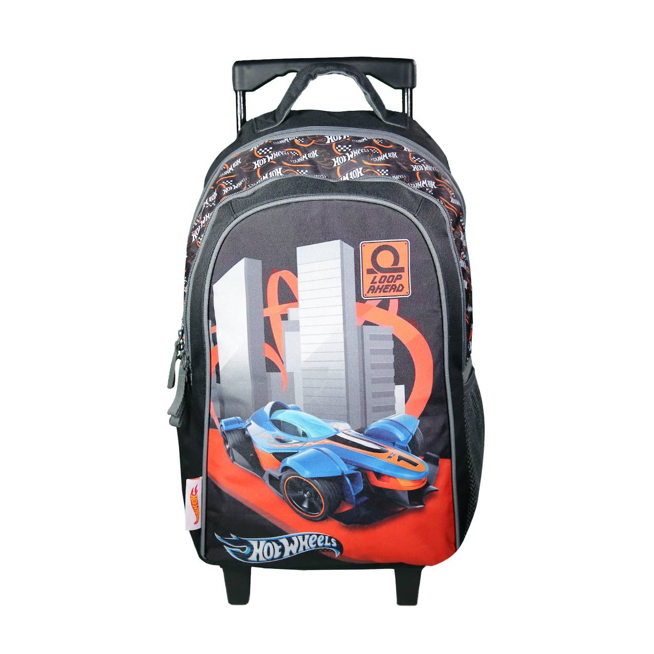 Sac À Dos À Roulettes Primaire Hot Wheels Noir