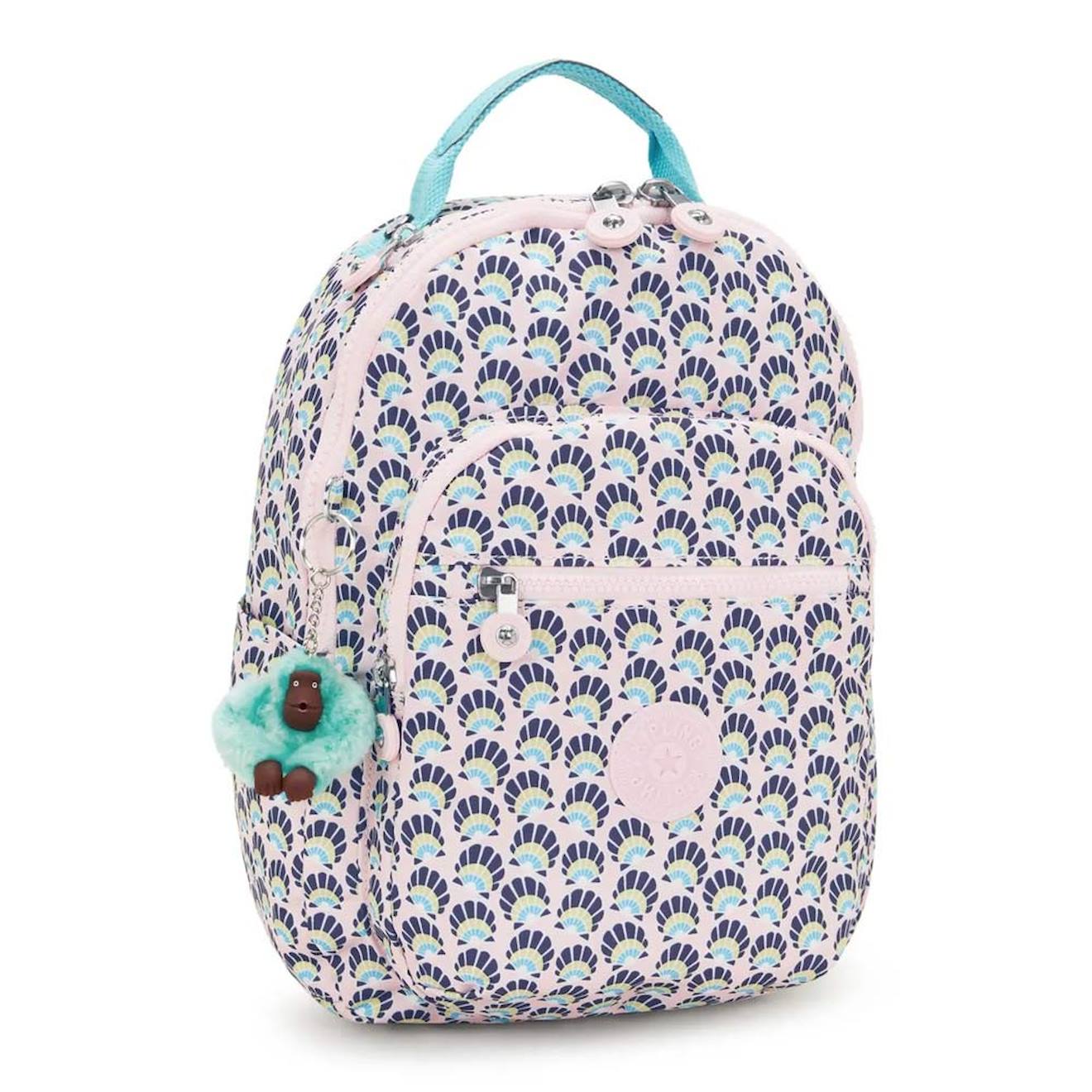 Sac À Dos Fille Kipling Seoul S Coquillages 35 Cm - Avec Poche Pour Tablette Bleu / Rose