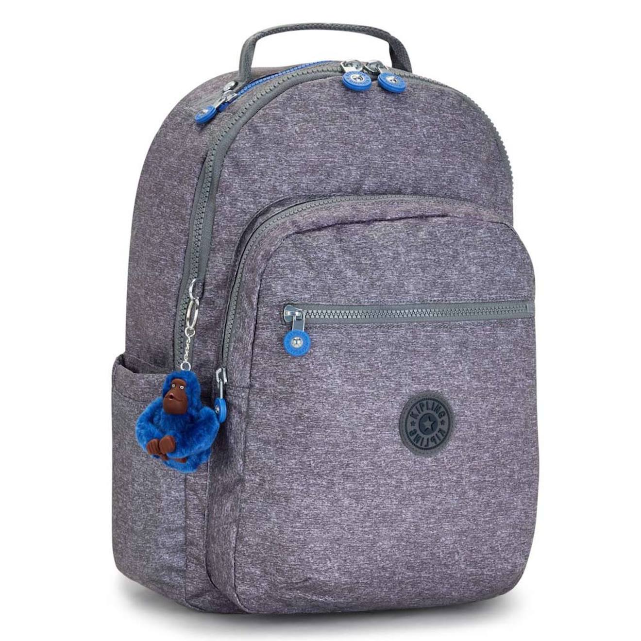 Sac À Dos Ordinateur 27 L Kipling Seoul Almost Jersey C Gris / Bleu / Marine / Blanc
