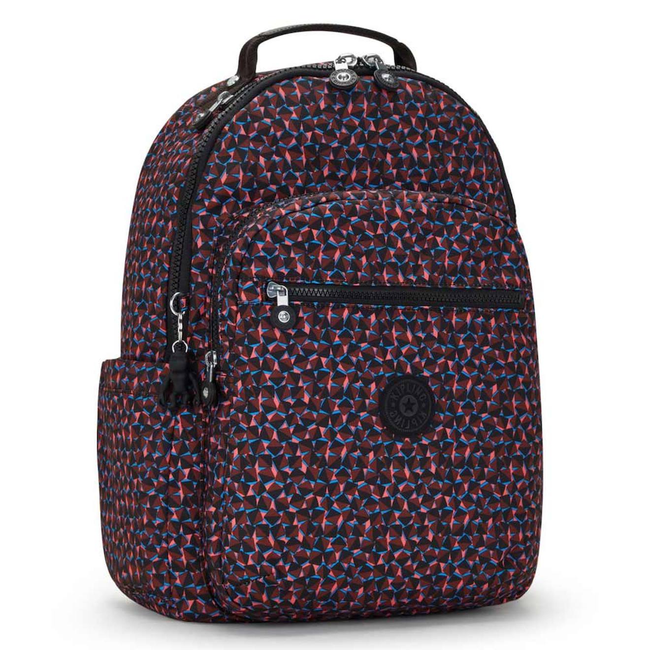 Sac À Dos Ordinateur Kipling Seoul Happy Squares 15 Pouces 27 L Waterproof Noir / Bleu / Marine / Bleu