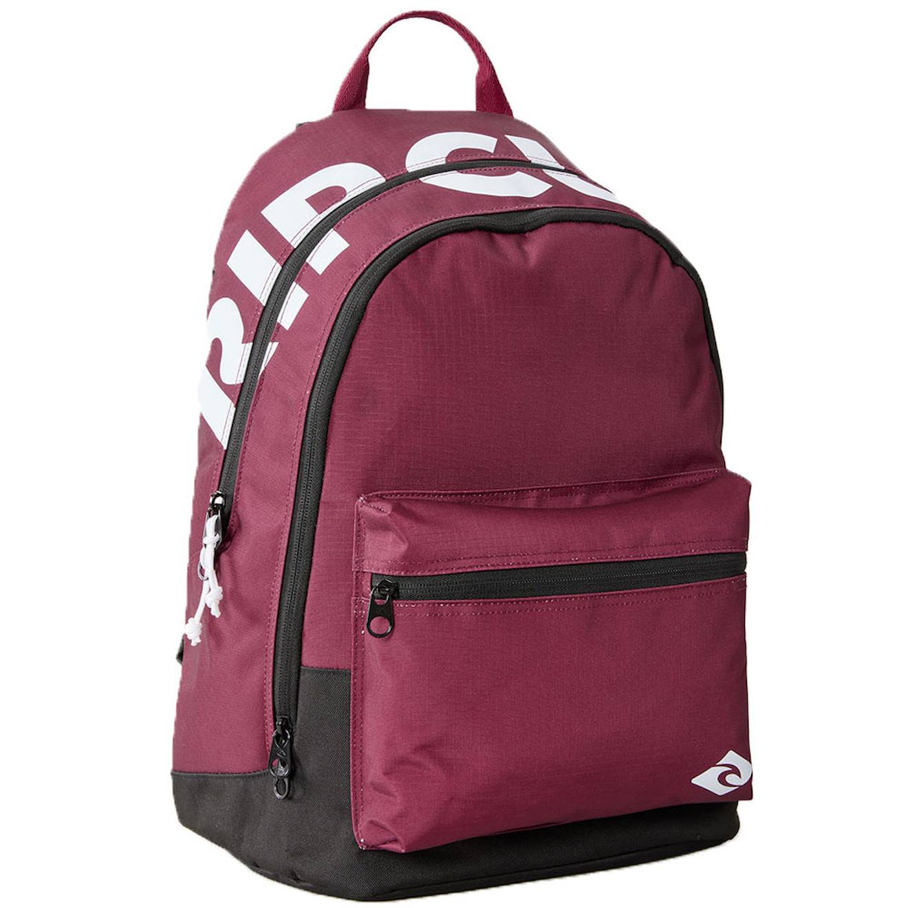 Sac À Dos Rip Curl Double Dome Pro 42 Cm – 2 Compartiments Zippés Noir / Bordeaux / Bleu