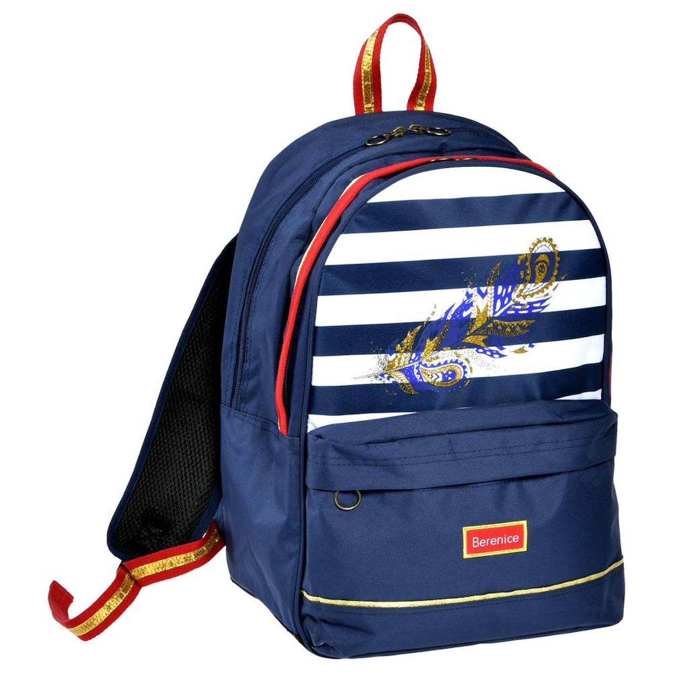 Sac À Dos Scolaire 45 Cm Berenice – 2 Compartiments Zippés Bleu / Bleu / Marine / Bleu