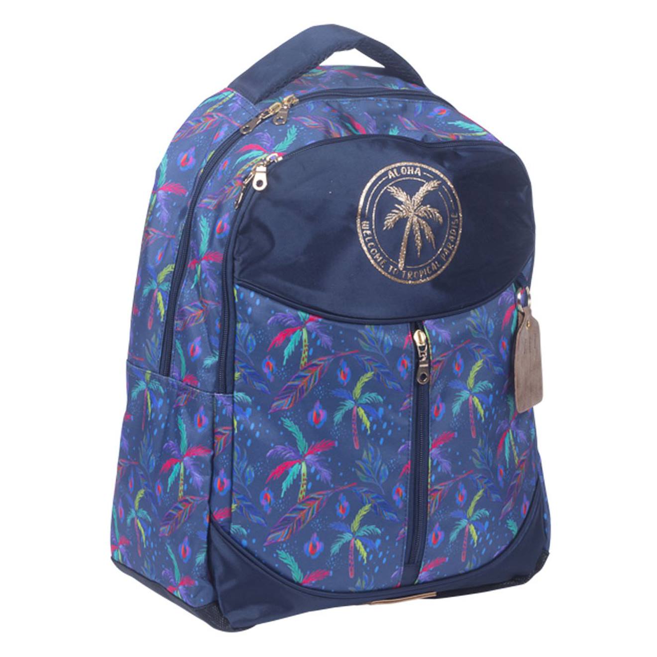 Sac À Dos Scolaire Enfant 2 Compartiments 42 Cm Ettavee – Aloha Tropiques Bleu / Multicolore