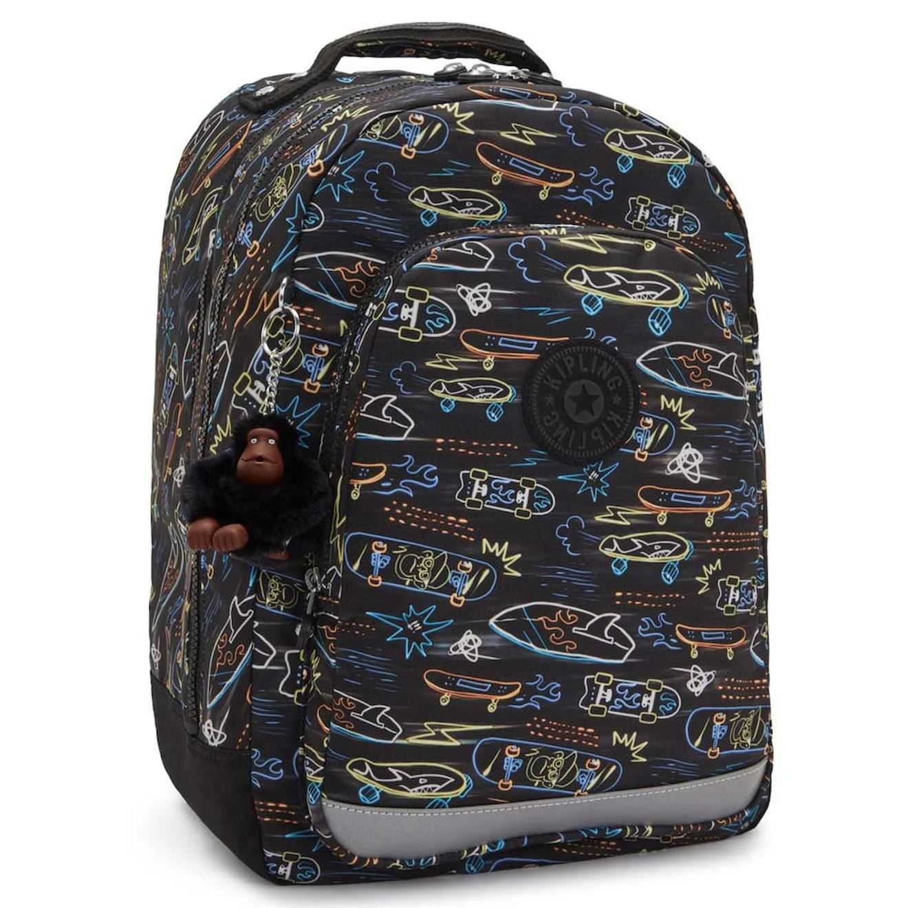 Sac À Dos Scolaire Garçon Kipling Class Room Polyester Motif Noir / Bleu