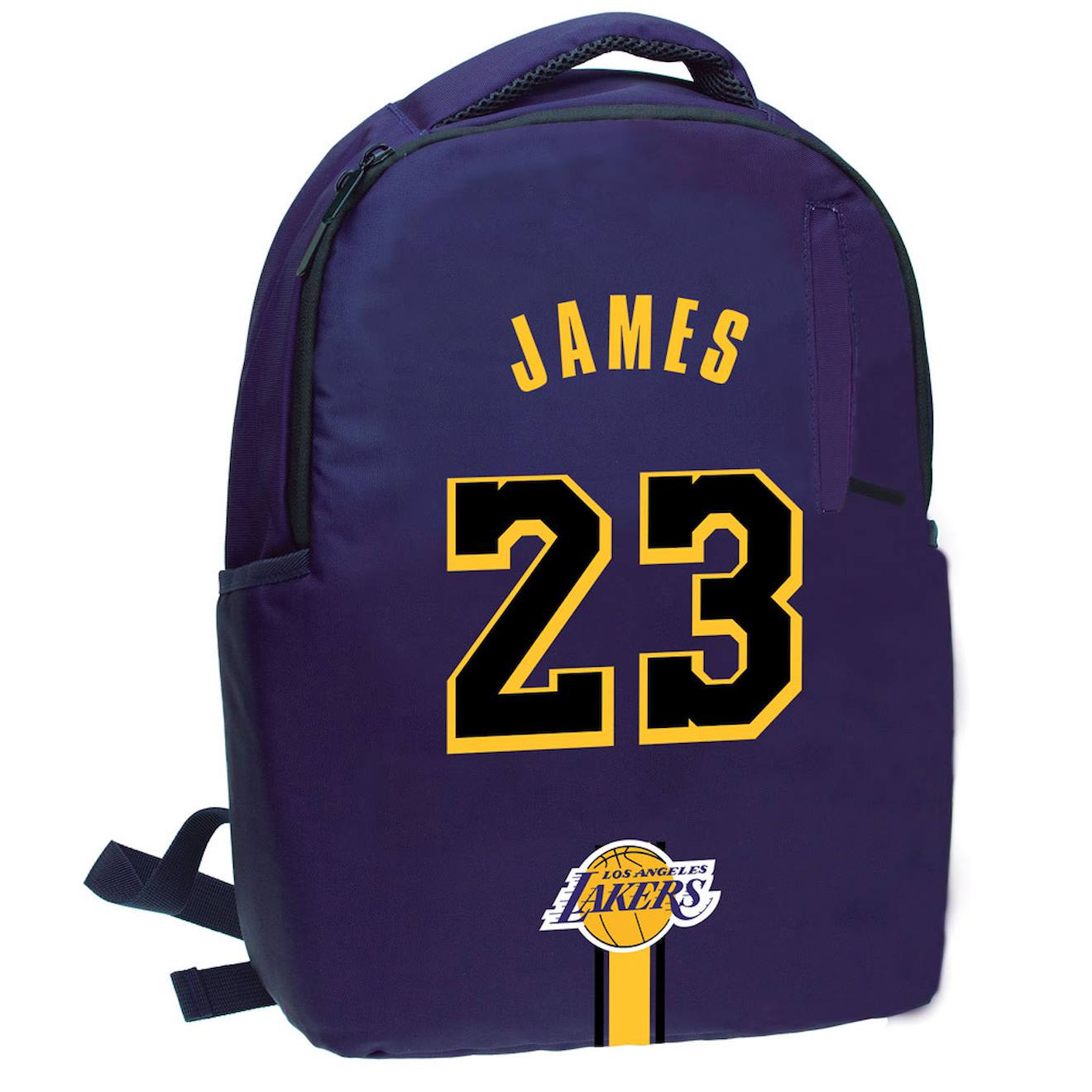 Sac À Dos Scolaire Motif James 23 Imitation Polyester Nba Basket Usa Bleu / Violet / Gris