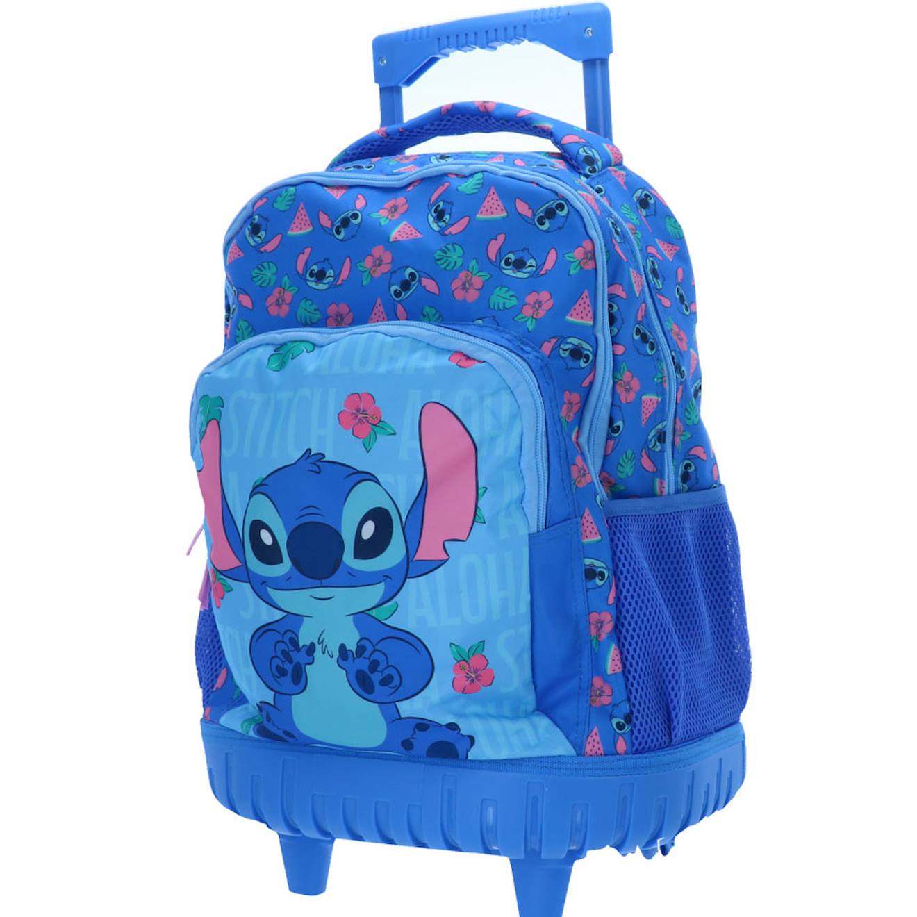 Sac À Dos Trolley Enfant Stitch – Motif Hawaï Tropical 43 Cm Bleu