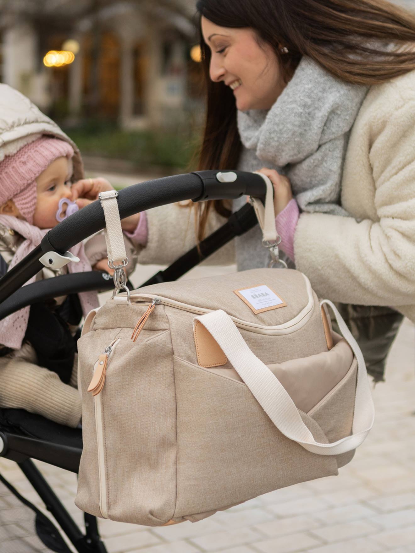 Sac à langer Sydney II beige imprimé